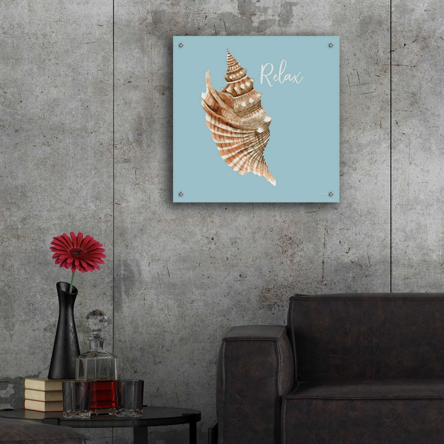 Epic Art 'Relax Seashell' by Cindy Jacobs, Acrylic Glass Wall Art,24x24