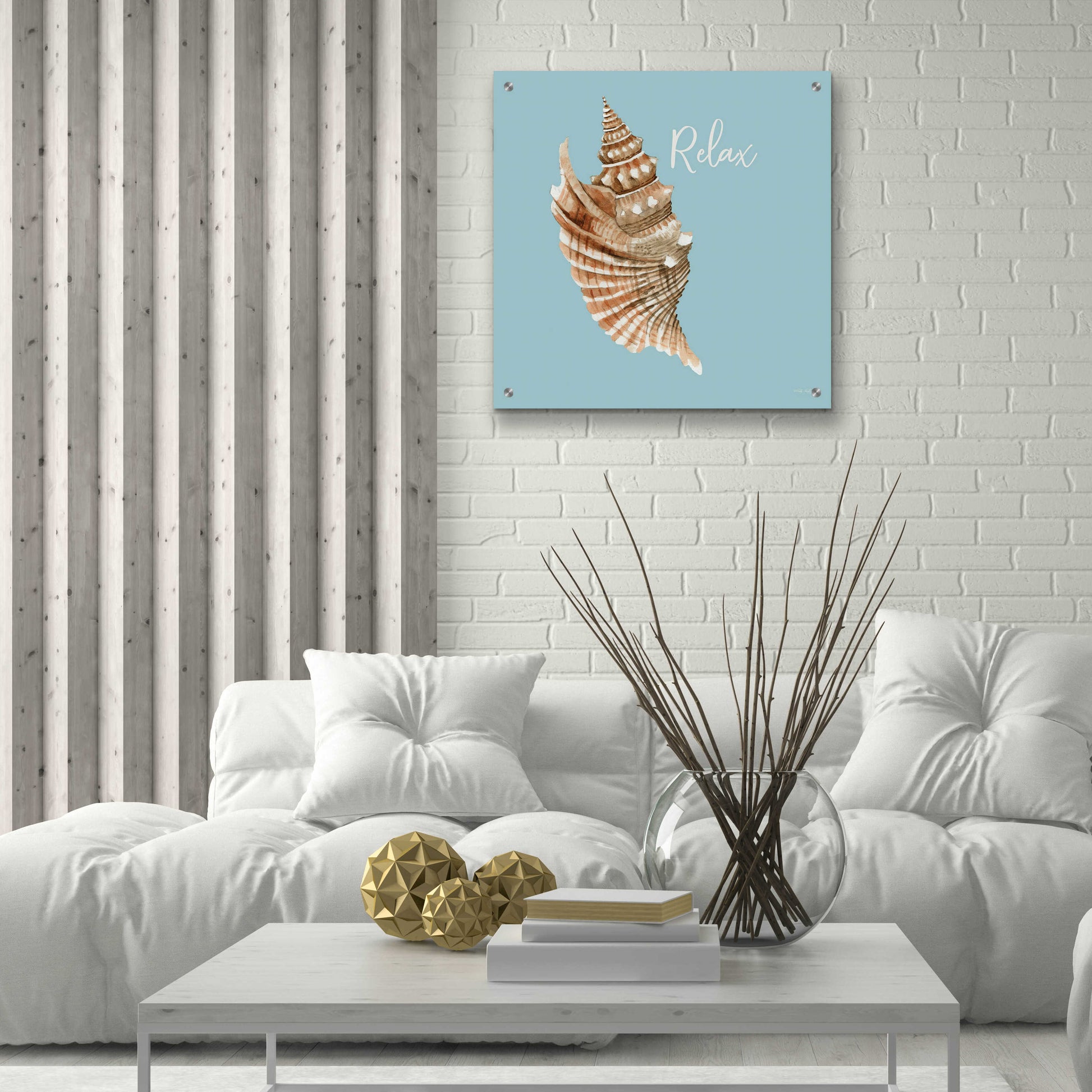 Epic Art 'Relax Seashell' by Cindy Jacobs, Acrylic Glass Wall Art,24x24