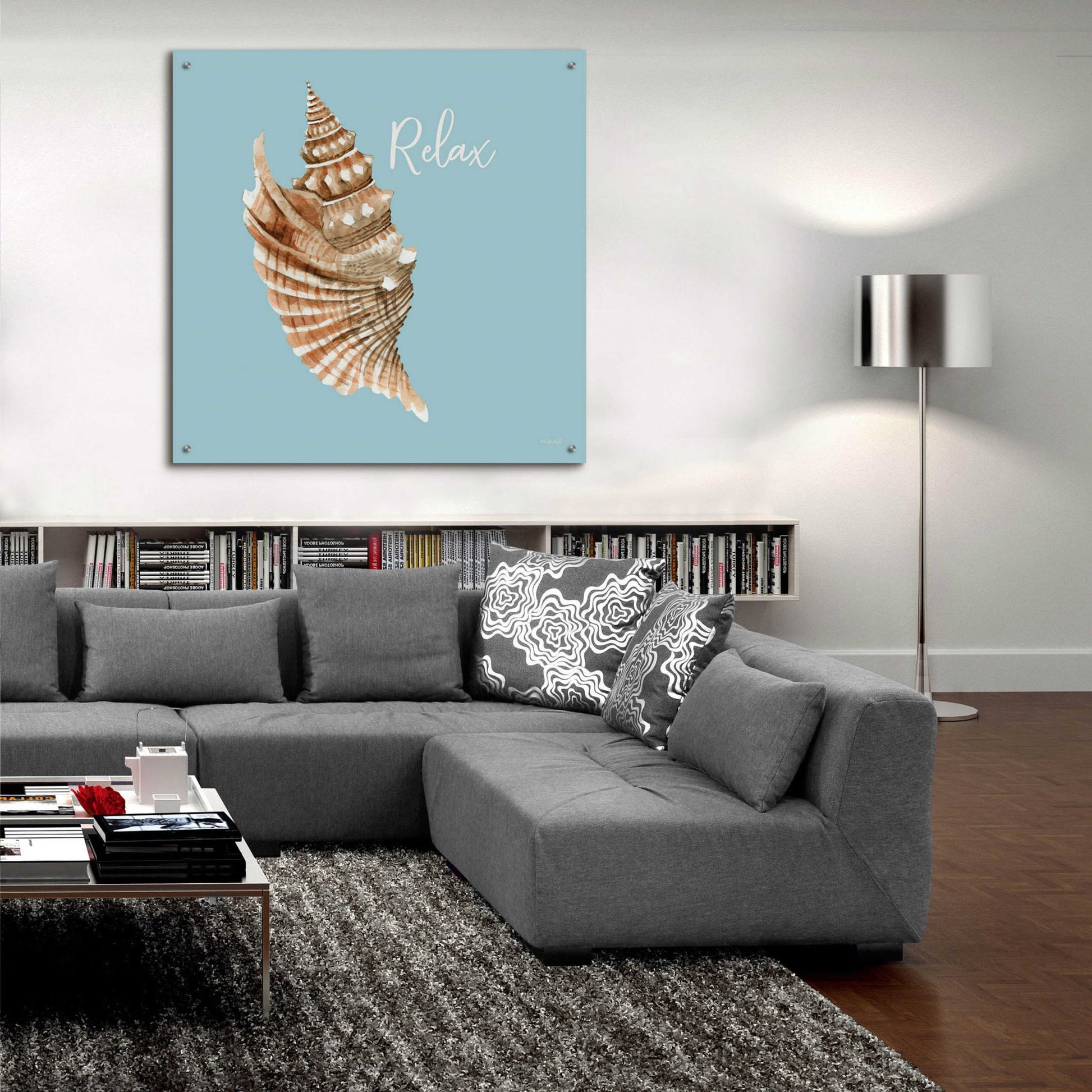 Epic Art 'Relax Seashell' by Cindy Jacobs, Acrylic Glass Wall Art,36x36