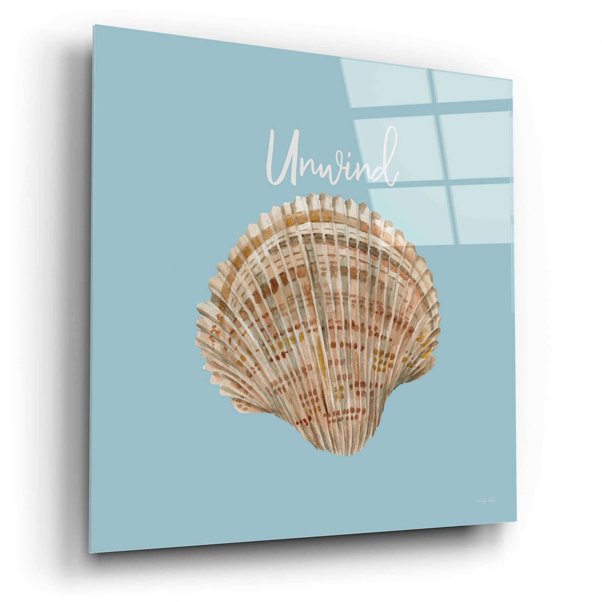 Epic Art 'Unwind Seashell' by Cindy Jacobs, Acrylic Glass Wall Art,12x12