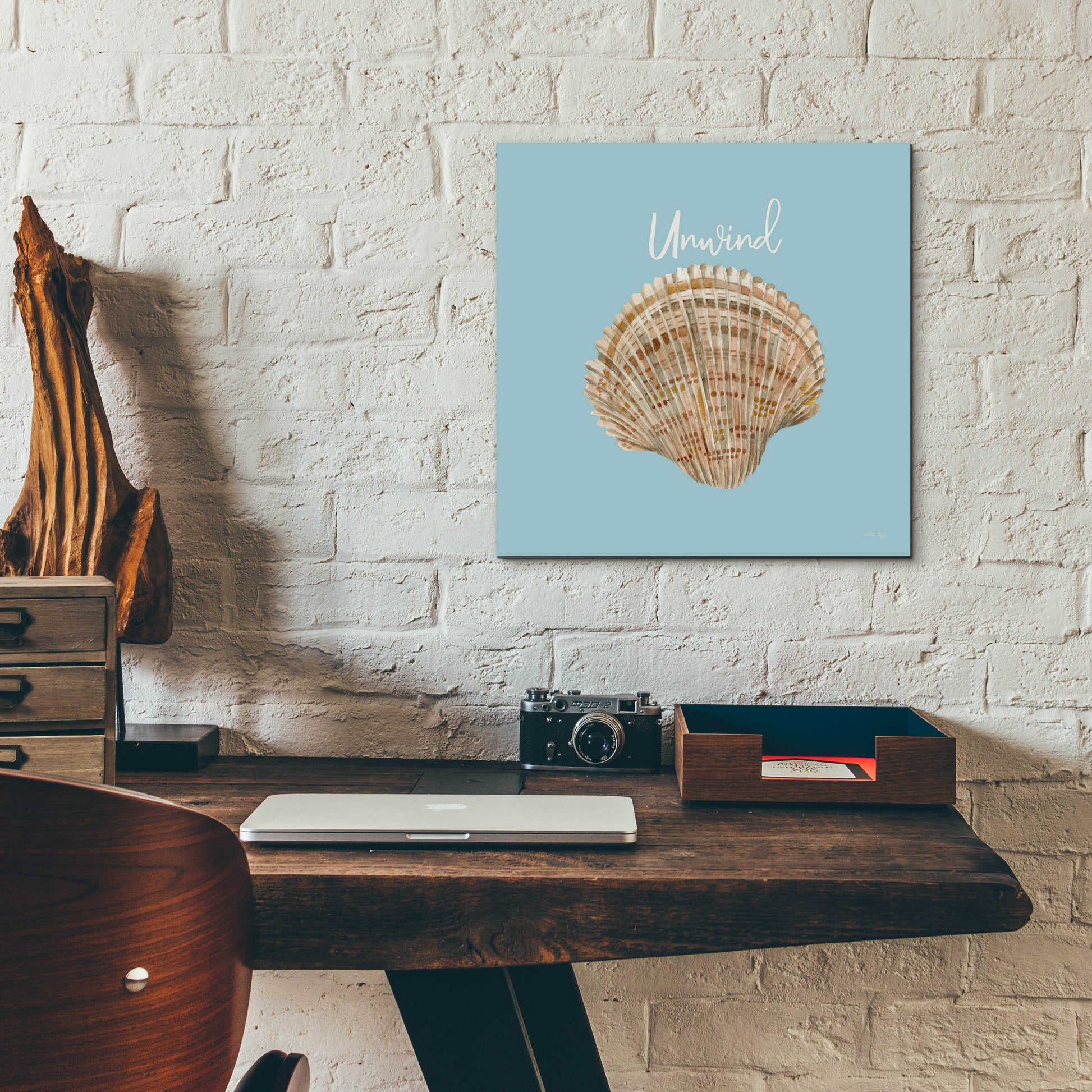 Epic Art 'Unwind Seashell' by Cindy Jacobs, Acrylic Glass Wall Art,12x12