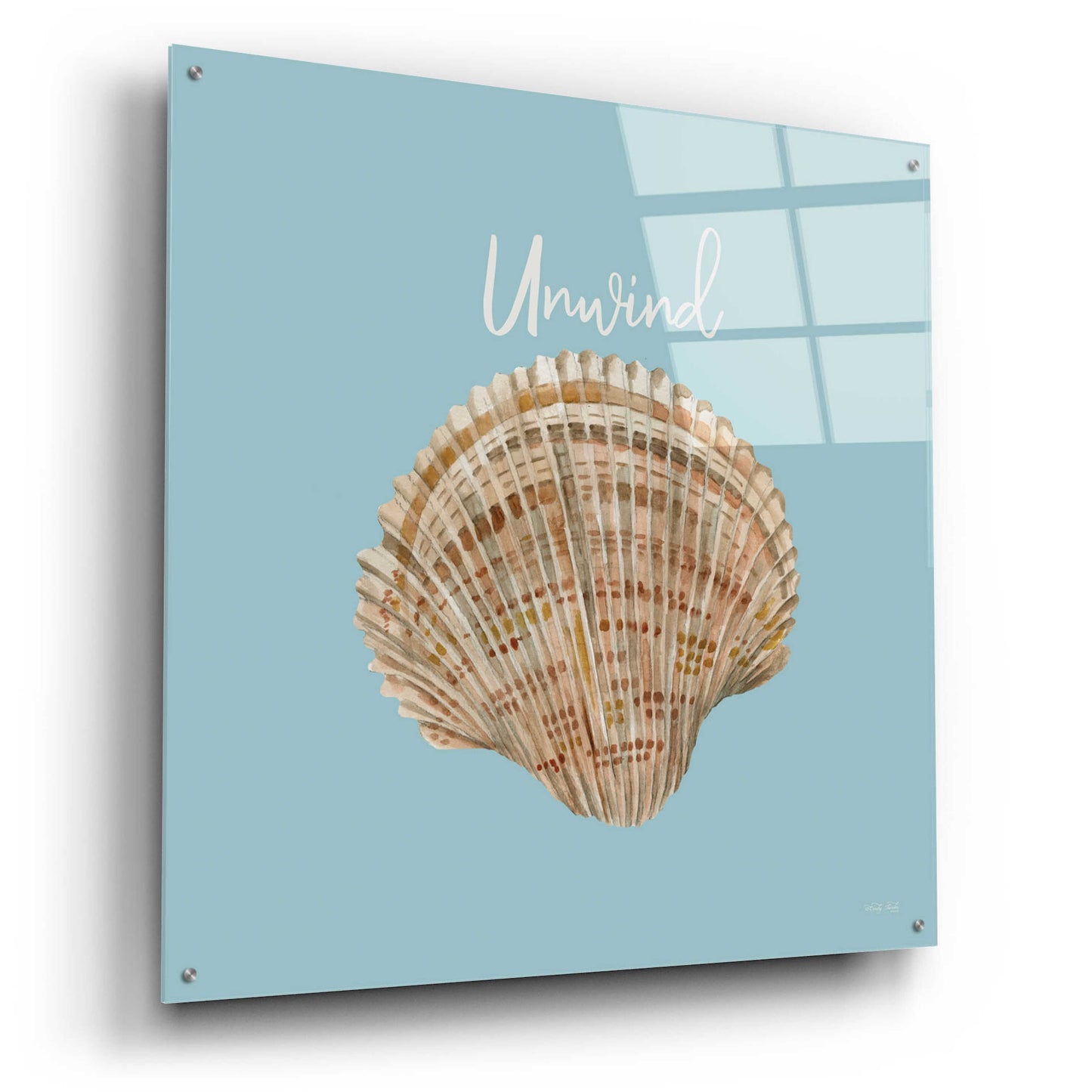 Epic Art 'Unwind Seashell' by Cindy Jacobs, Acrylic Glass Wall Art,36x36