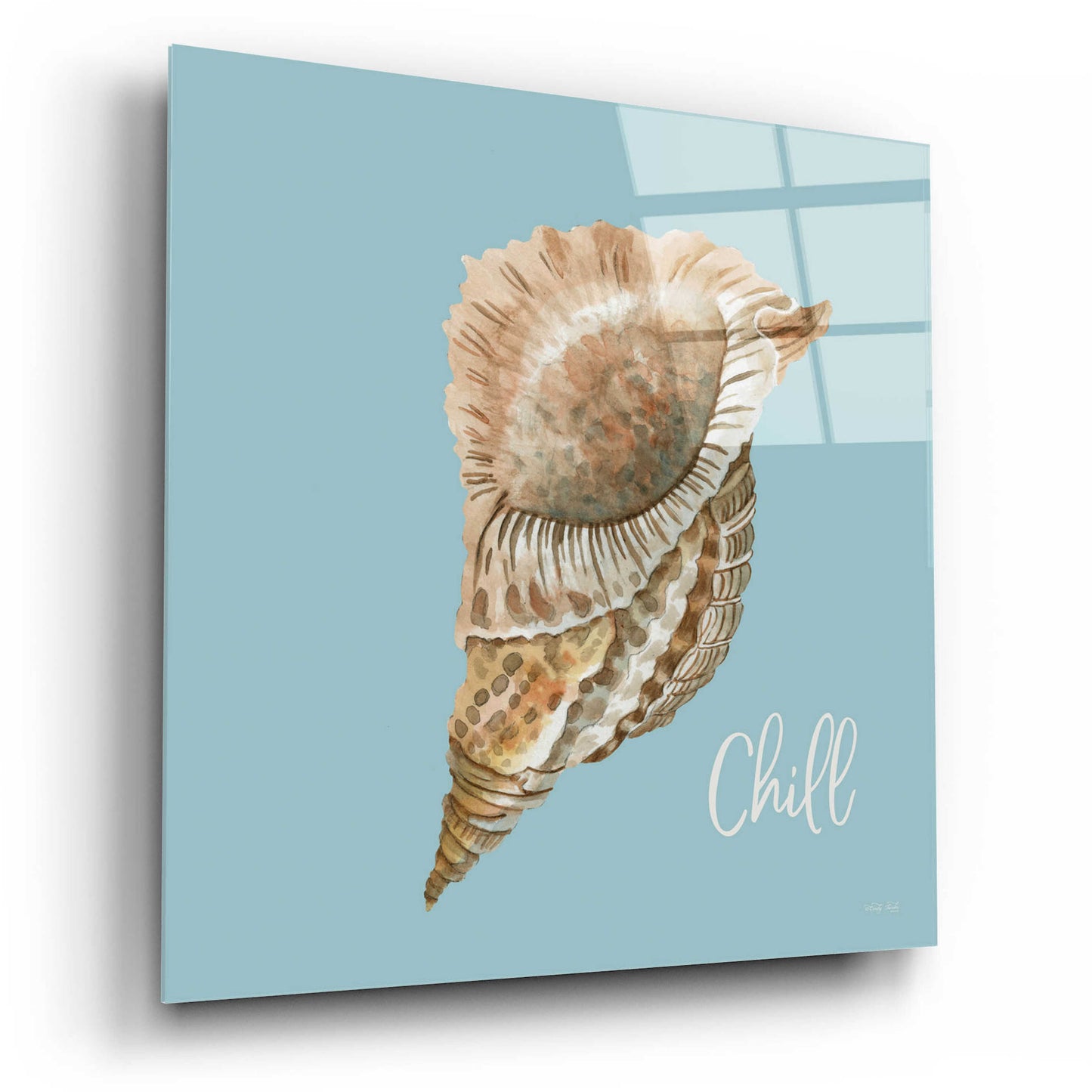 Epic Art 'Chill Seashell' by Cindy Jacobs, Acrylic Glass Wall Art,12x12