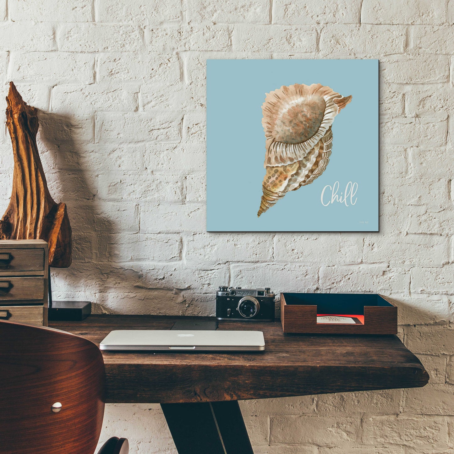 Epic Art 'Chill Seashell' by Cindy Jacobs, Acrylic Glass Wall Art,12x12