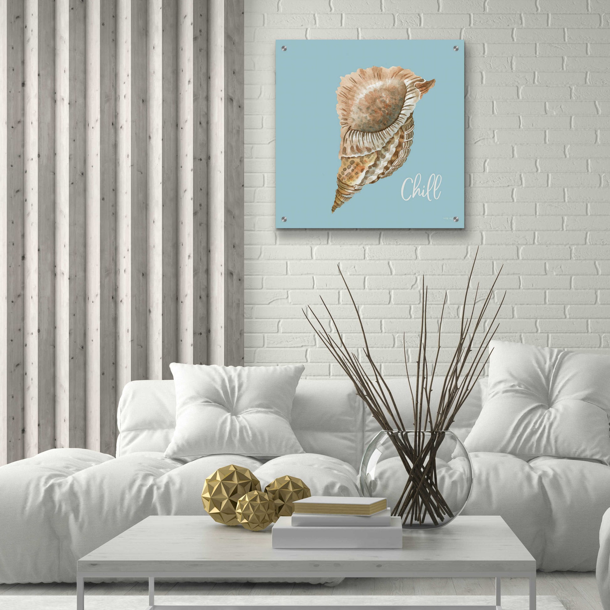 Epic Art 'Chill Seashell' by Cindy Jacobs, Acrylic Glass Wall Art,24x24