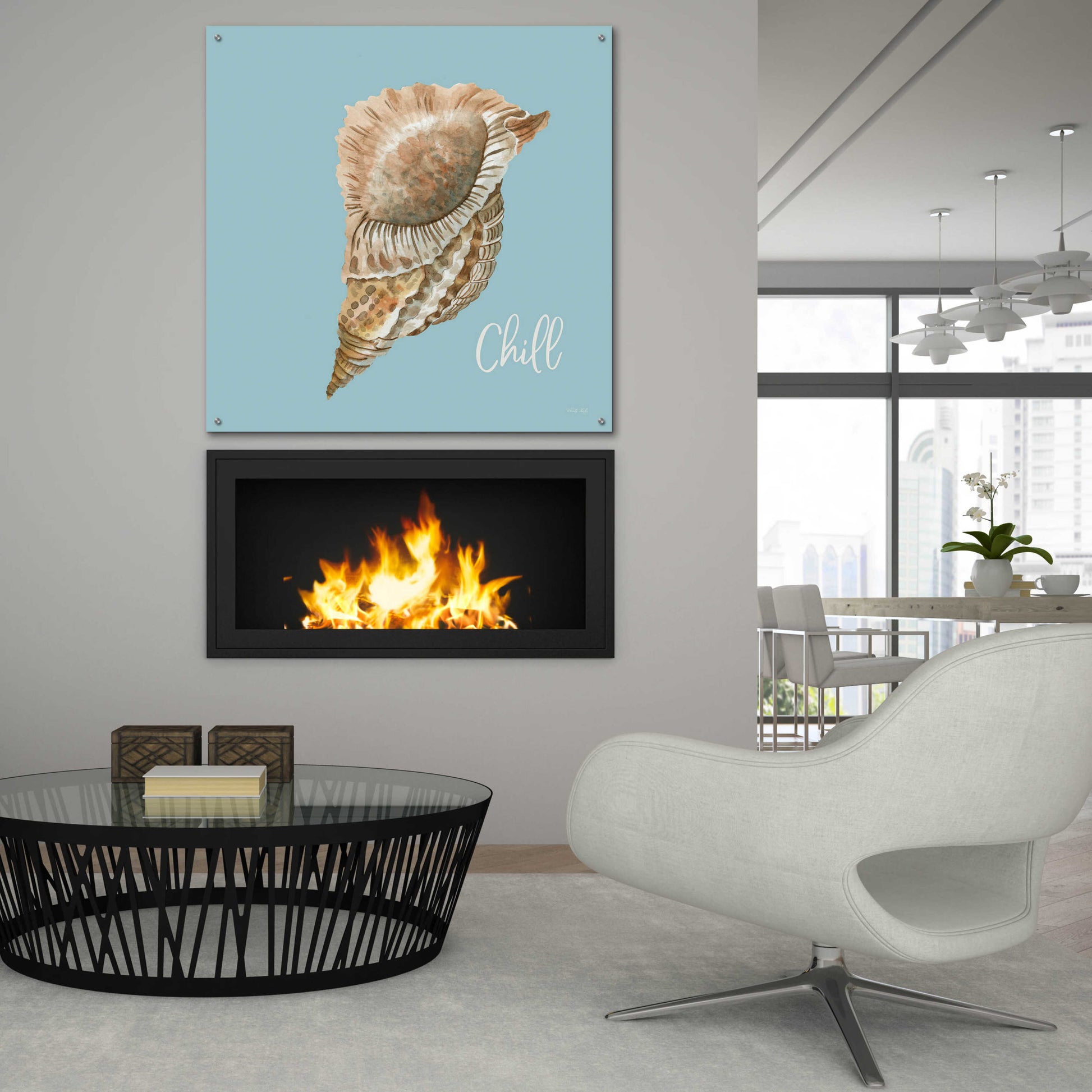 Epic Art 'Chill Seashell' by Cindy Jacobs, Acrylic Glass Wall Art,36x36