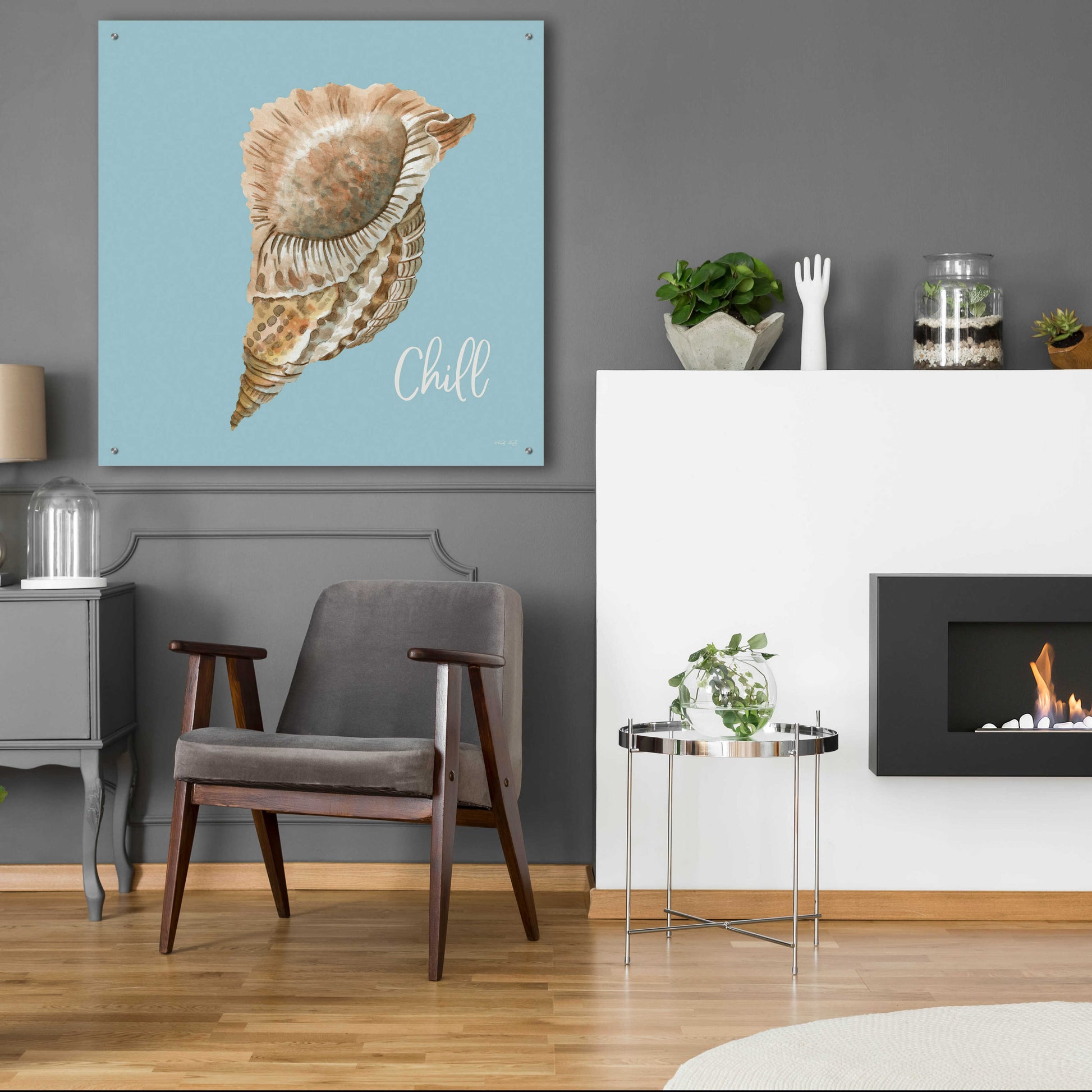 Epic Art 'Chill Seashell' by Cindy Jacobs, Acrylic Glass Wall Art,36x36