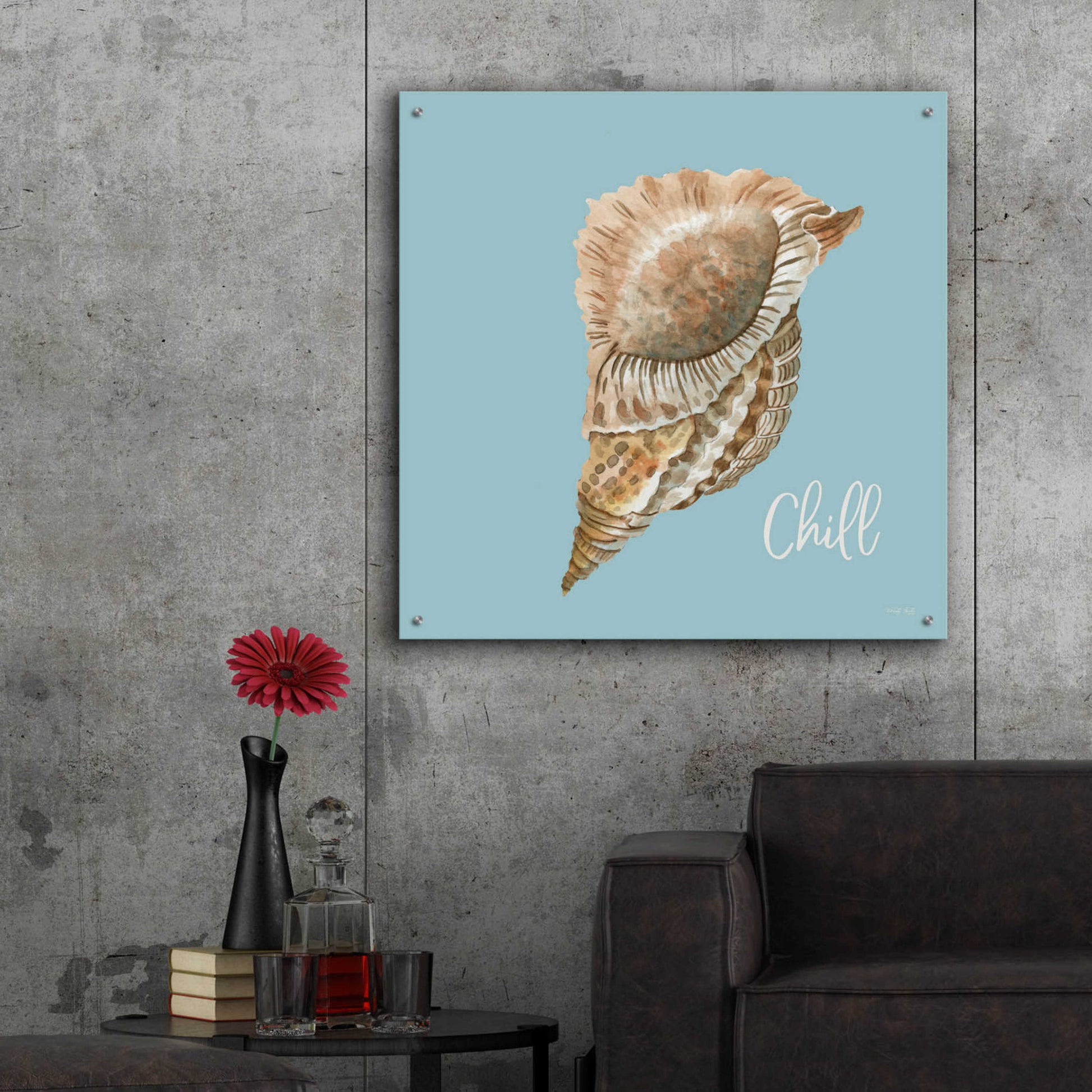 Epic Art 'Chill Seashell' by Cindy Jacobs, Acrylic Glass Wall Art,36x36