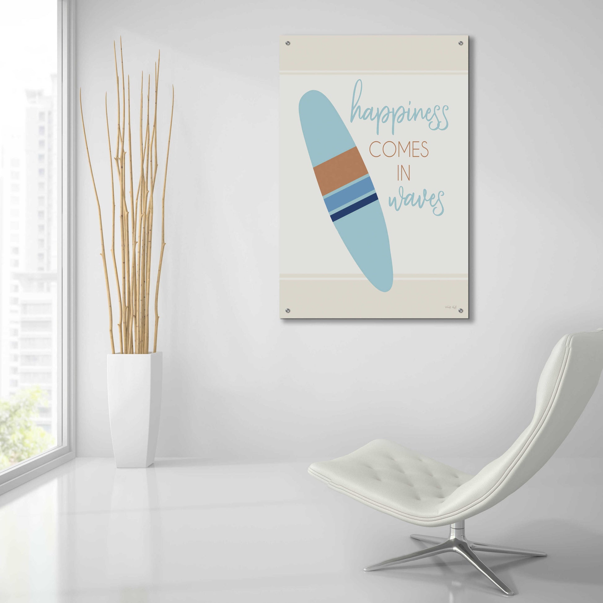 Epic Art 'Happiness Comes in Waves' by Cindy Jacobs, Acrylic Glass Wall Art,24x36