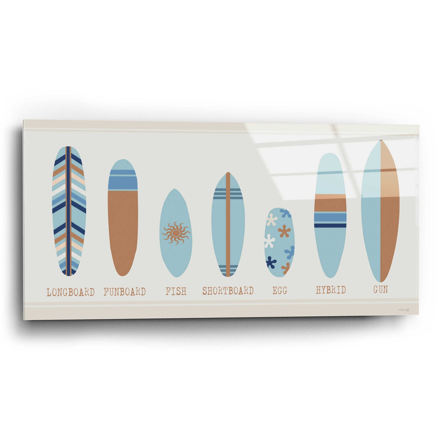 Epic Art 'Surfboards a Plenty' by Cindy Jacobs, Acrylic Glass Wall Art,24x12