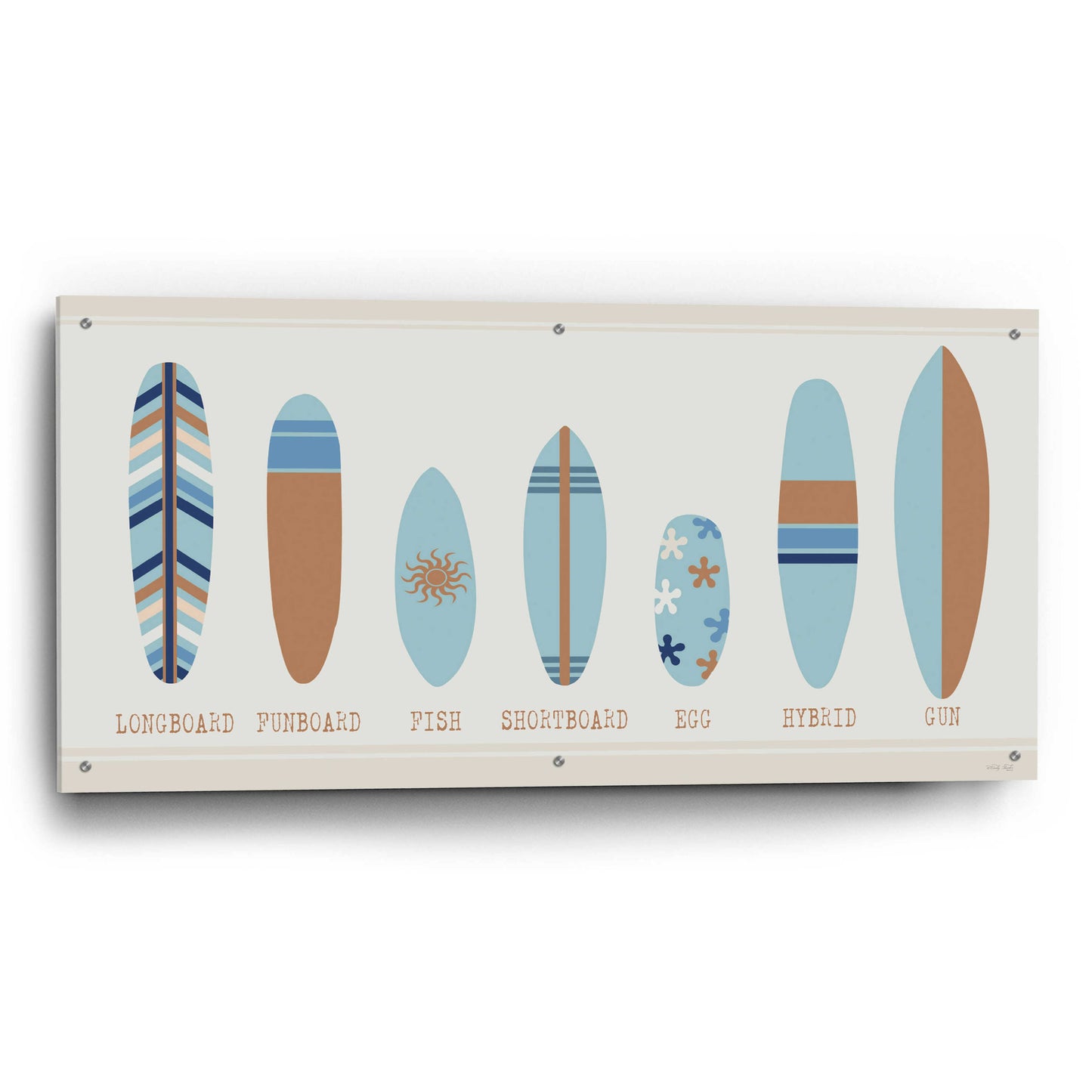 Epic Art 'Surfboards a Plenty' by Cindy Jacobs, Acrylic Glass Wall Art,48x24