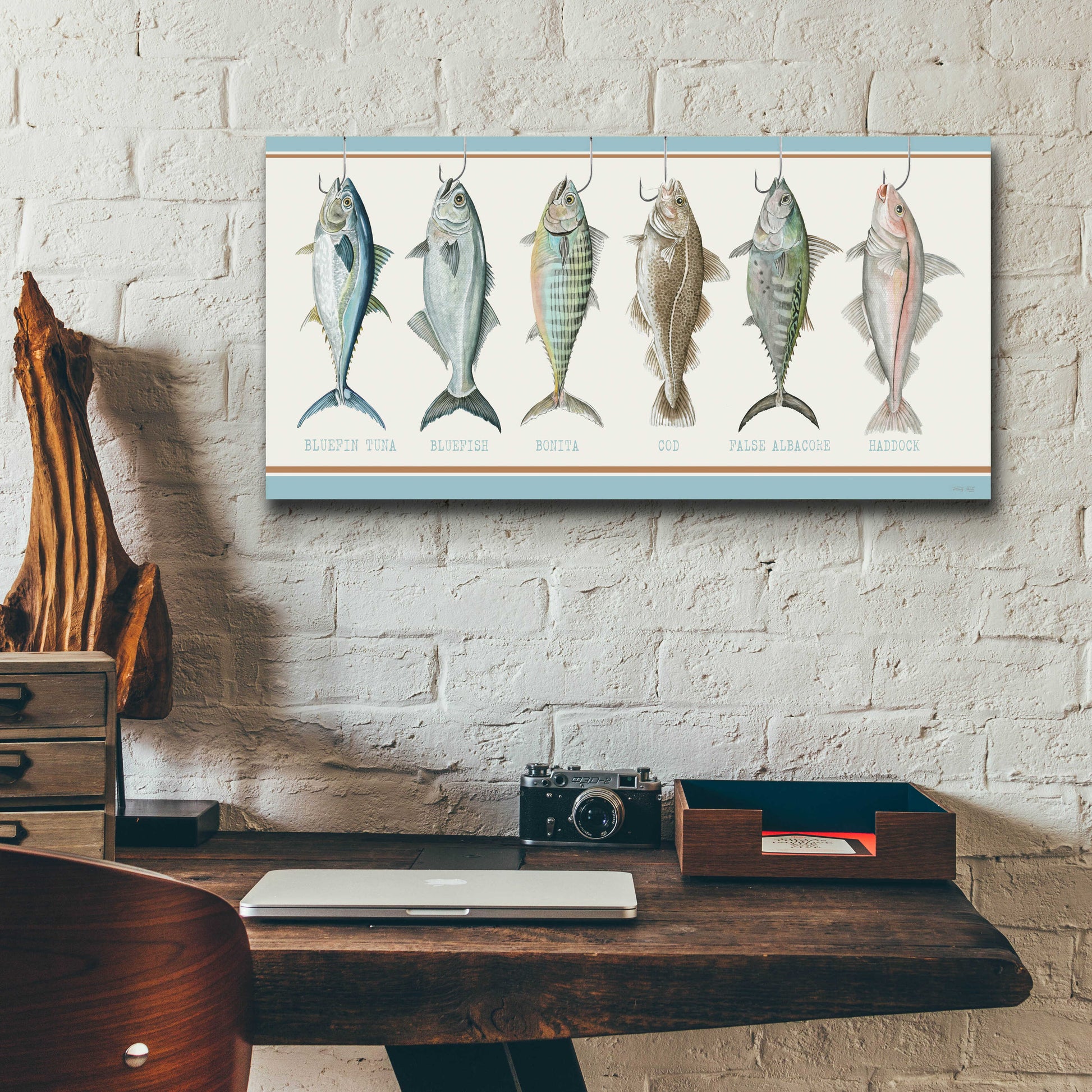 Epic Art 'Bunch of Fish' by Cindy Jacobs, Acrylic Glass Wall Art,24x12