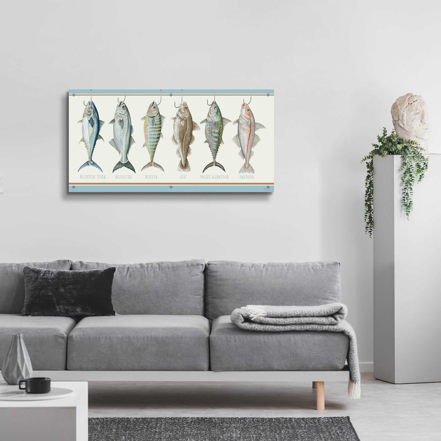 Epic Art 'Bunch of Fish' by Cindy Jacobs, Acrylic Glass Wall Art,48x24