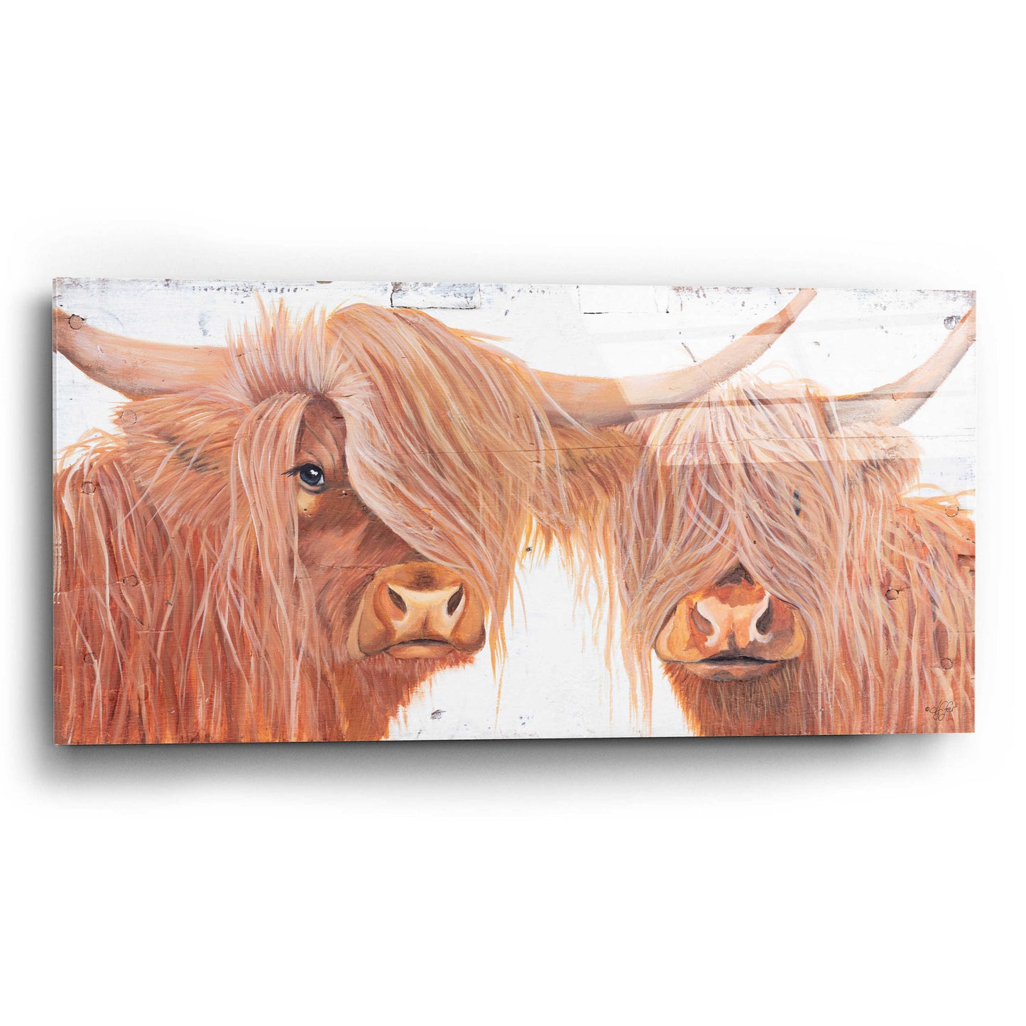 Epic Art 'Highland Pair' by Diane Fifer, Acrylic Glass Wall Art,24x12