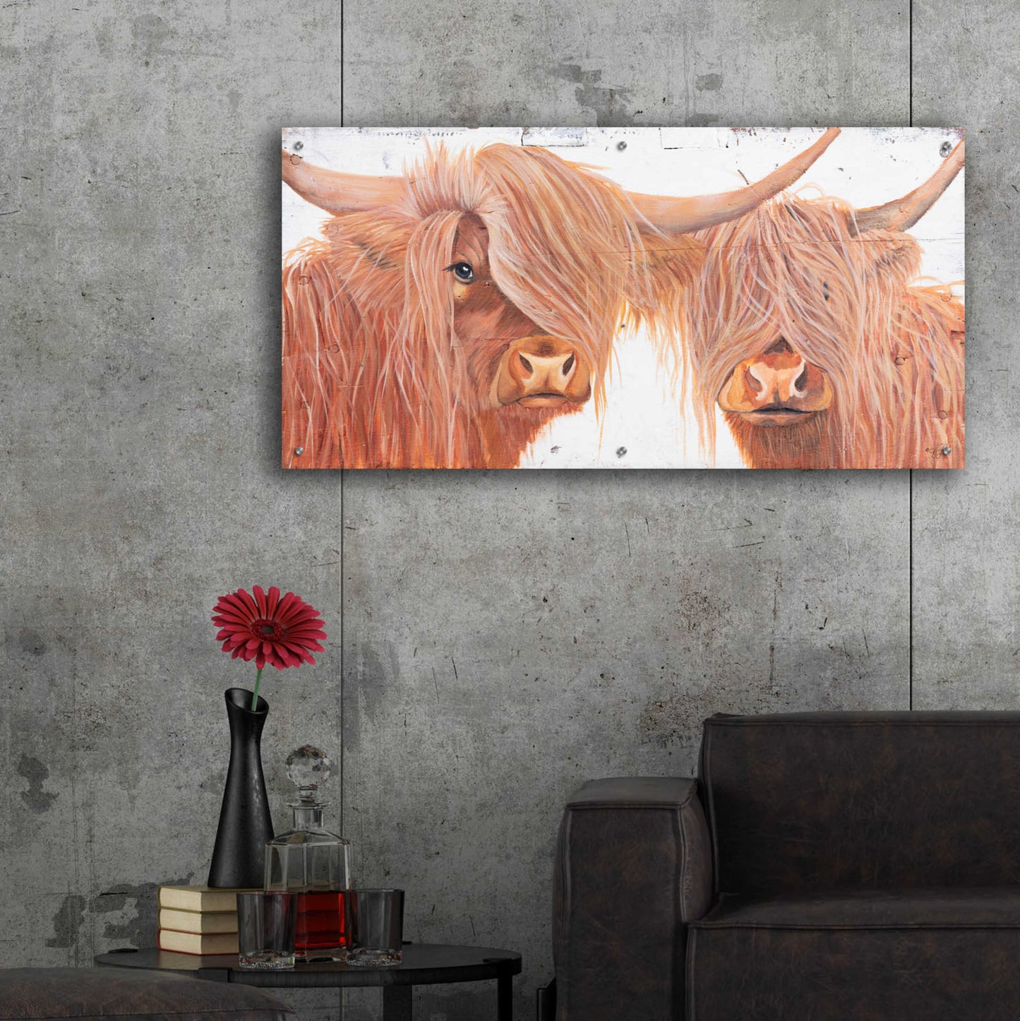 Epic Art 'Highland Pair' by Diane Fifer, Acrylic Glass Wall Art,48x24