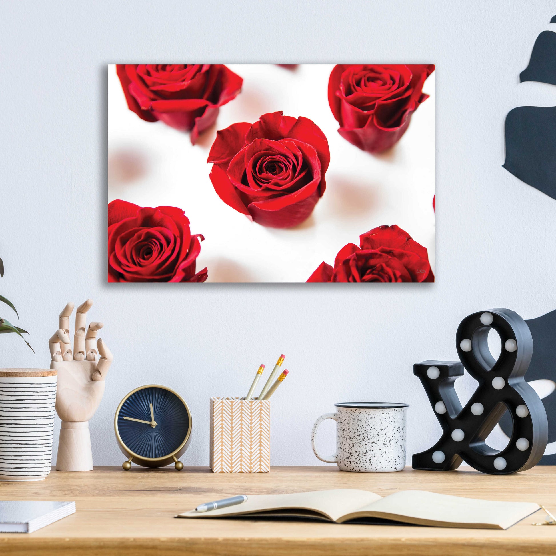 Epic Art 'Red Roses I' by Donnie Quillen, Acrylic Glass Wall Art,16x12