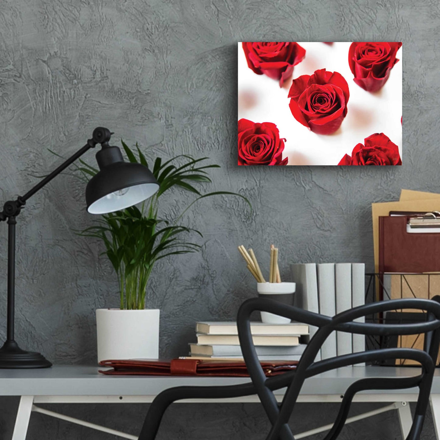 Epic Art 'Red Roses I' by Donnie Quillen, Acrylic Glass Wall Art,16x12