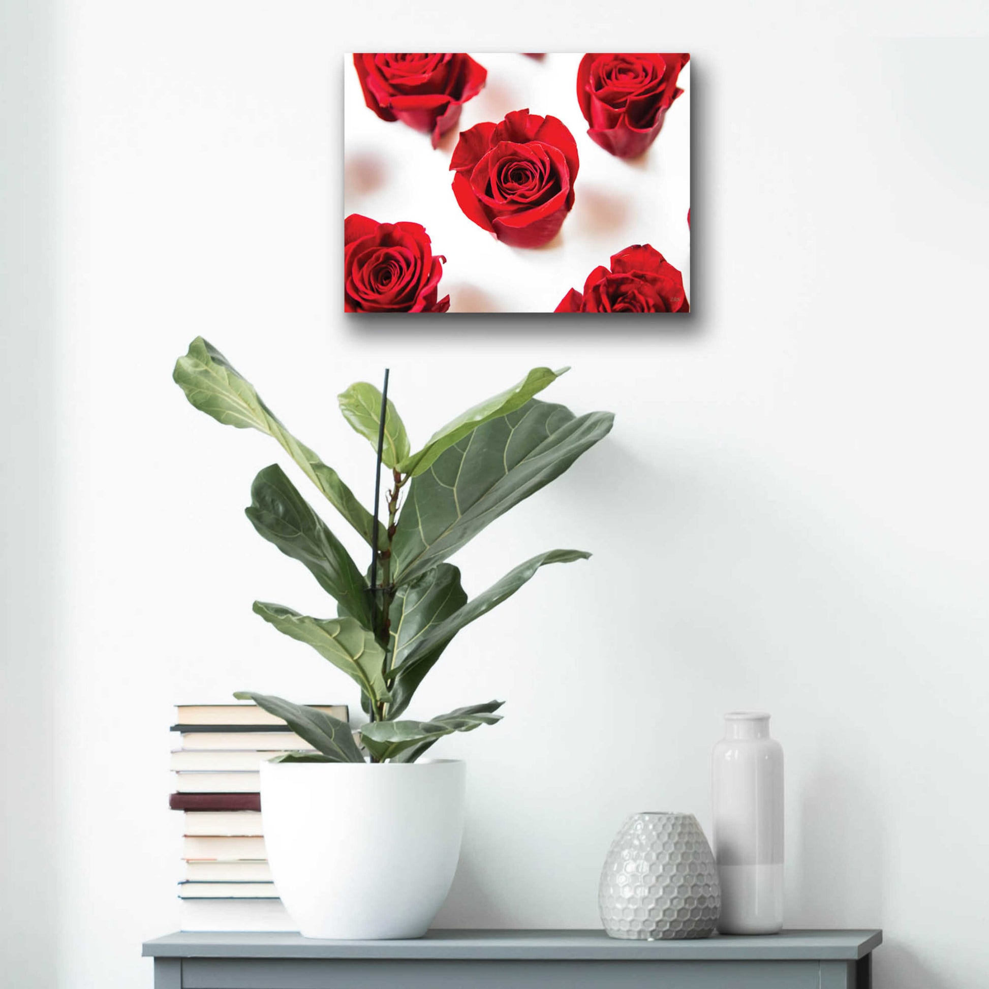 Epic Art 'Red Roses I' by Donnie Quillen, Acrylic Glass Wall Art,16x12