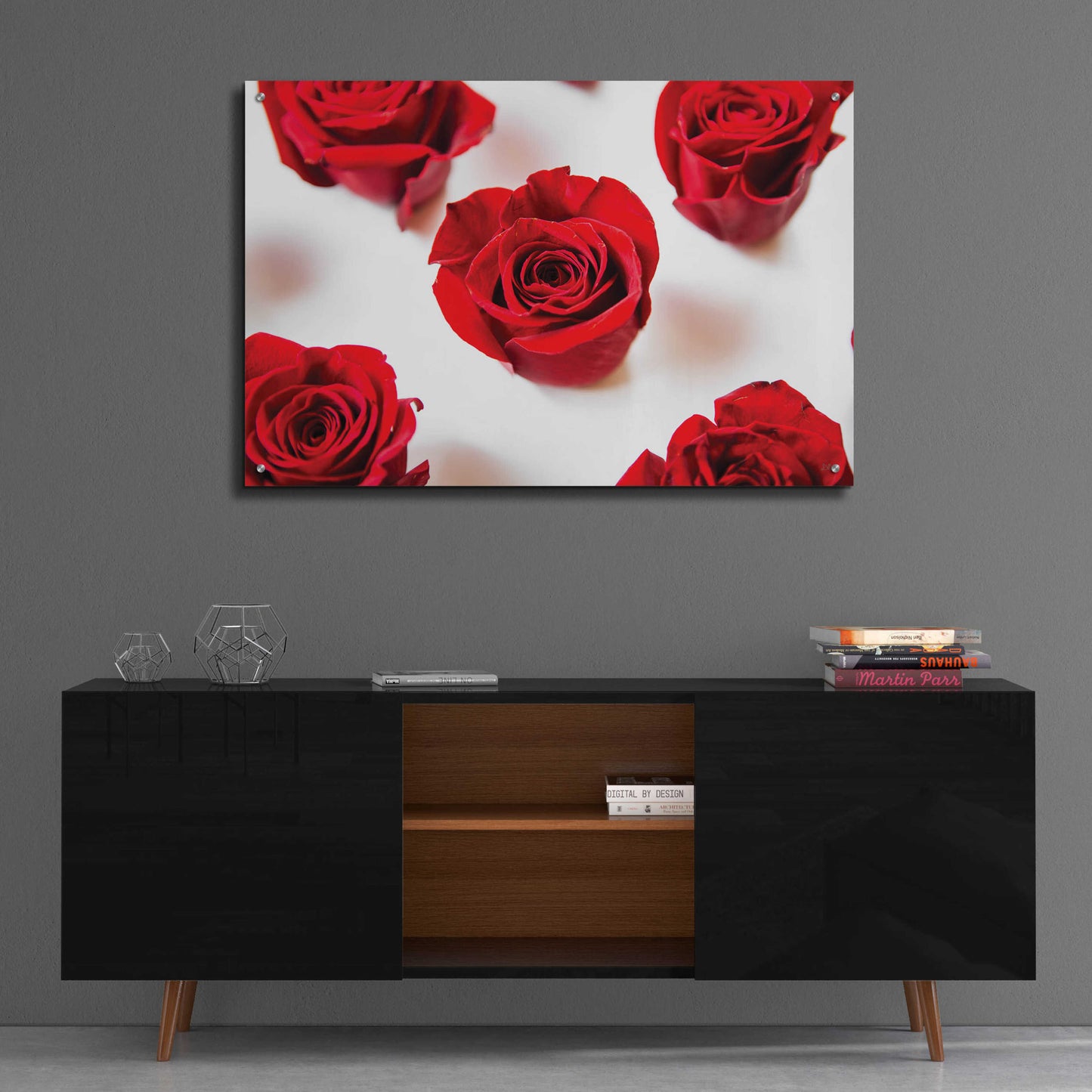 Epic Art 'Red Roses I' by Donnie Quillen, Acrylic Glass Wall Art,36x24