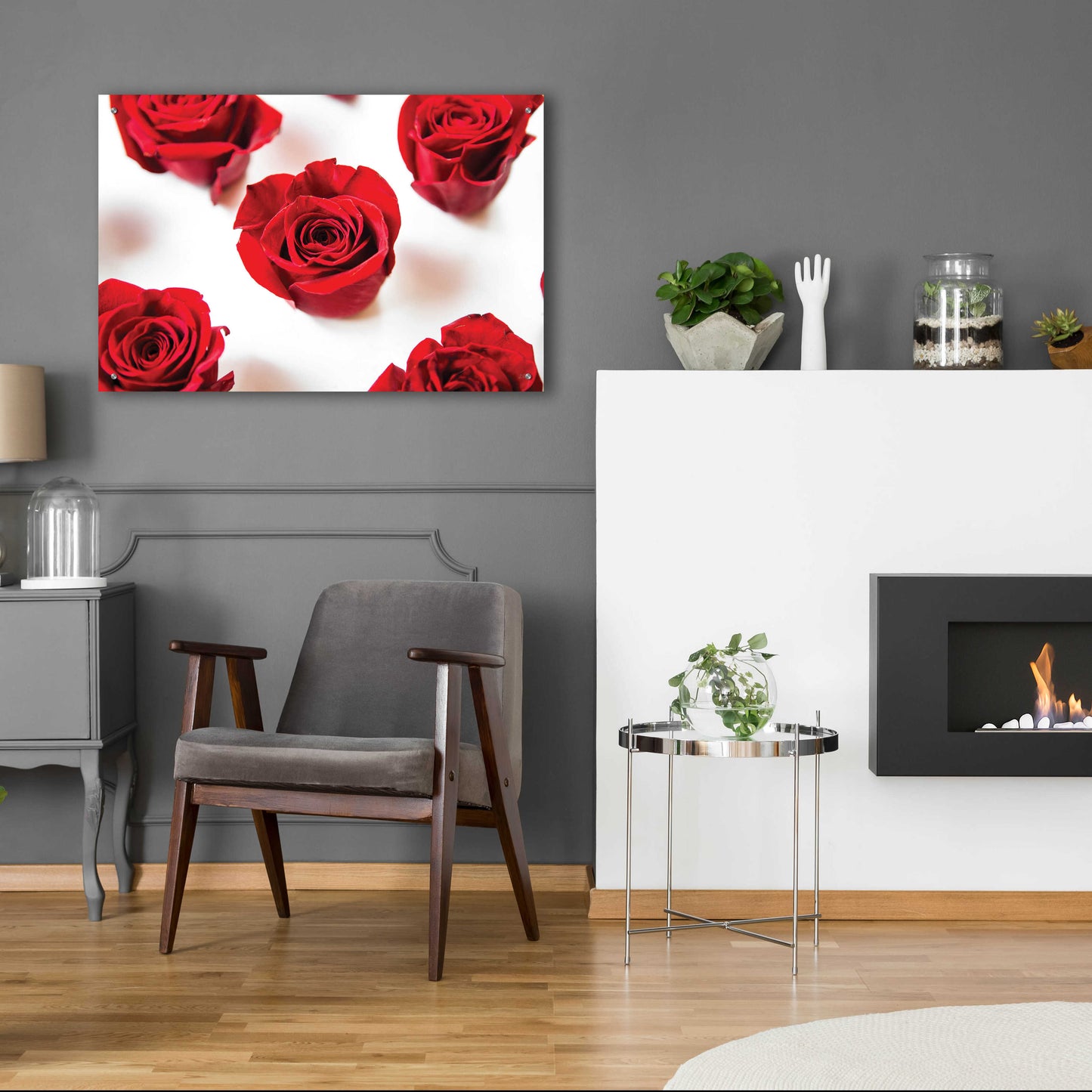 Epic Art 'Red Roses I' by Donnie Quillen, Acrylic Glass Wall Art,36x24