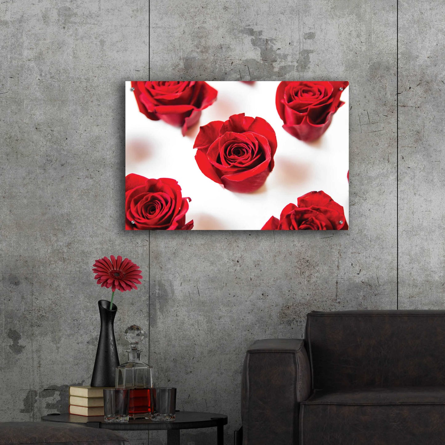 Epic Art 'Red Roses I' by Donnie Quillen, Acrylic Glass Wall Art,36x24