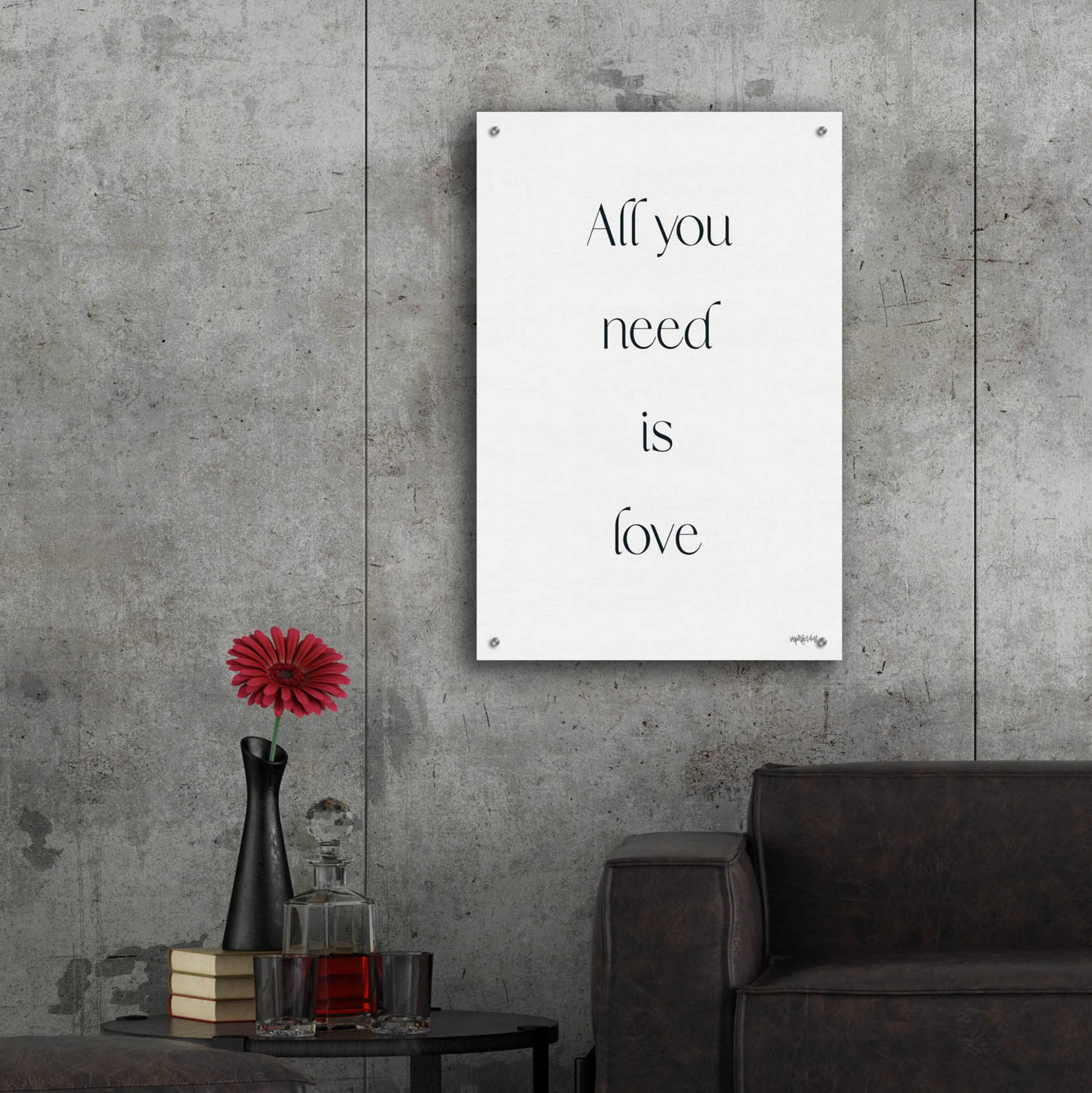 Epic Art 'All You Need is Love' by Imperfect Dust, Acrylic Glass Wall Art,24x36