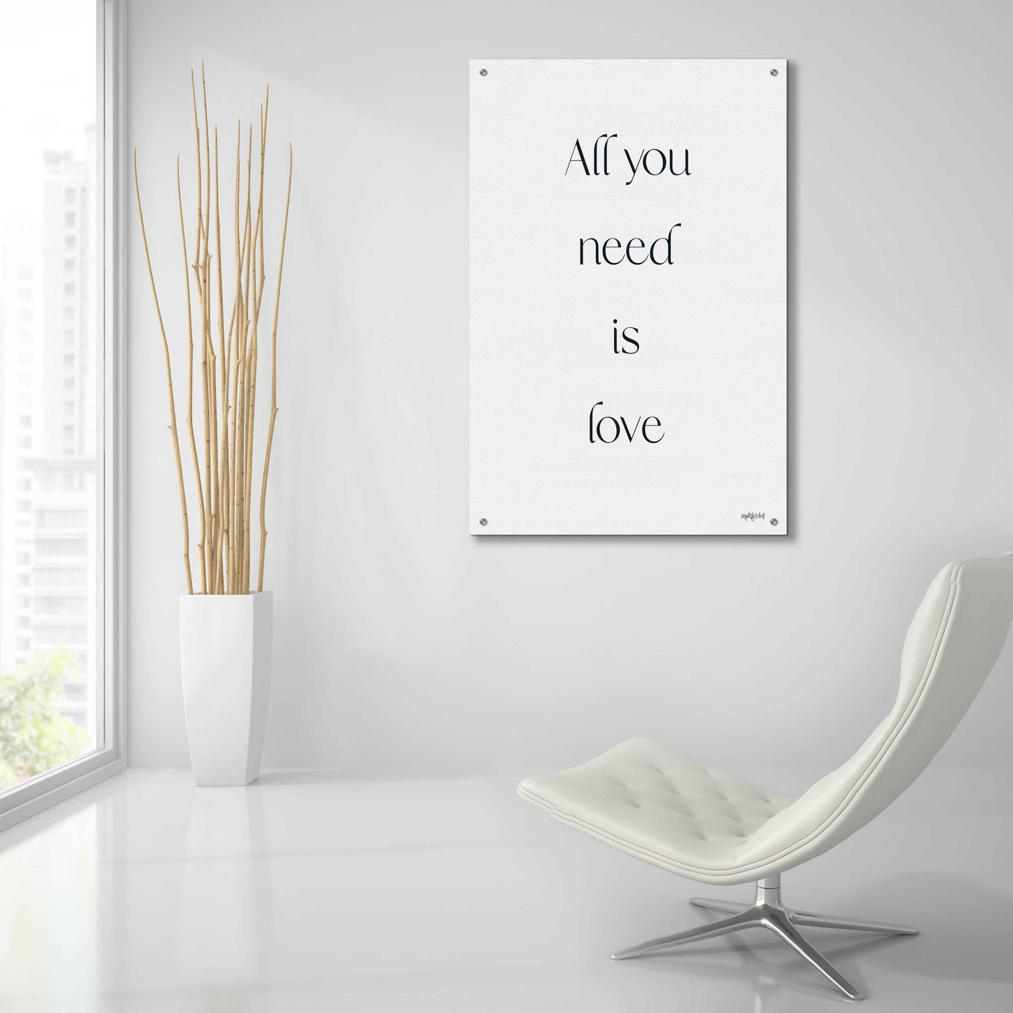 Epic Art 'All You Need is Love' by Imperfect Dust, Acrylic Glass Wall Art,24x36