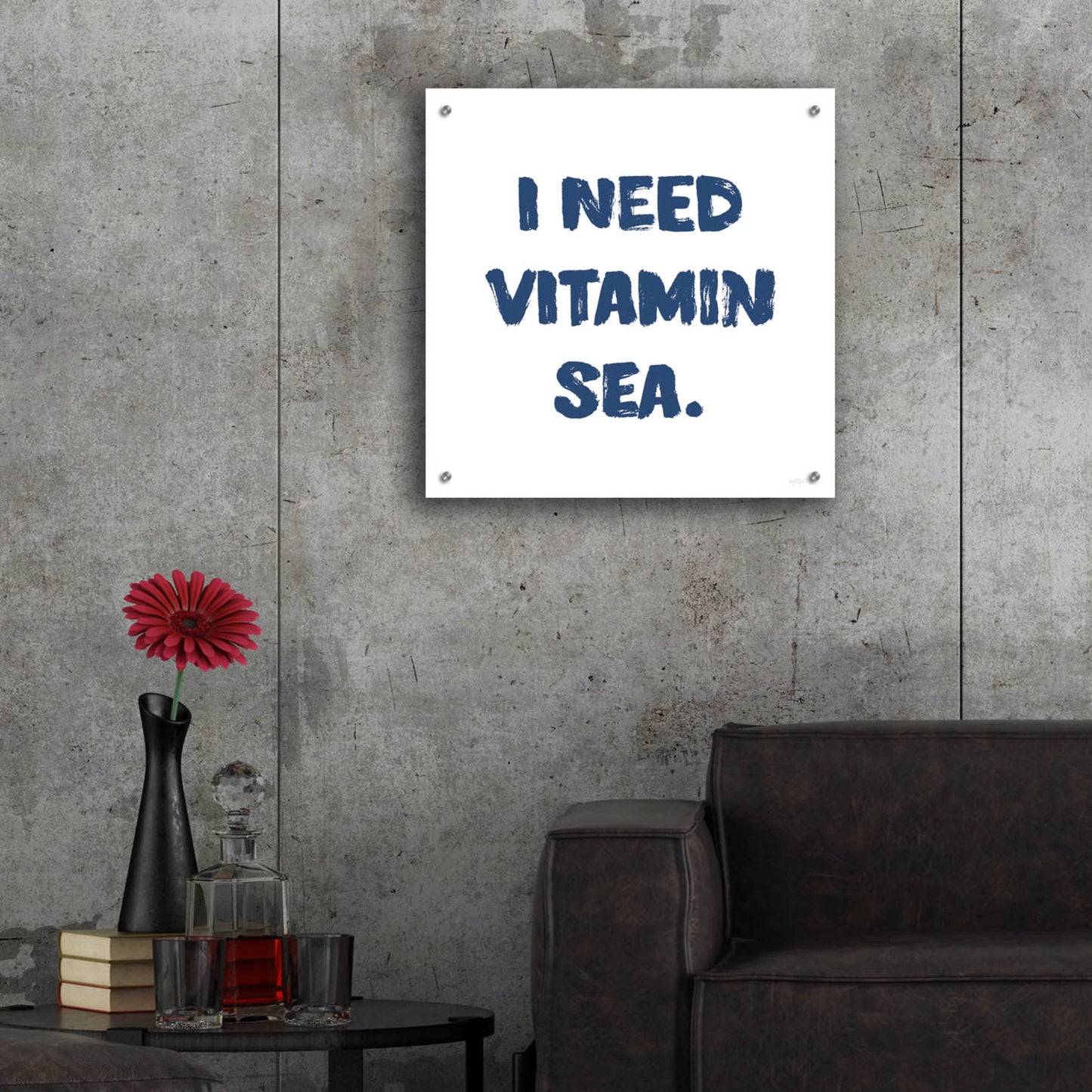 Epic Art 'I Need Vitamin Sea' by Imperfect Dust, Acrylic Glass Wall Art,24x24