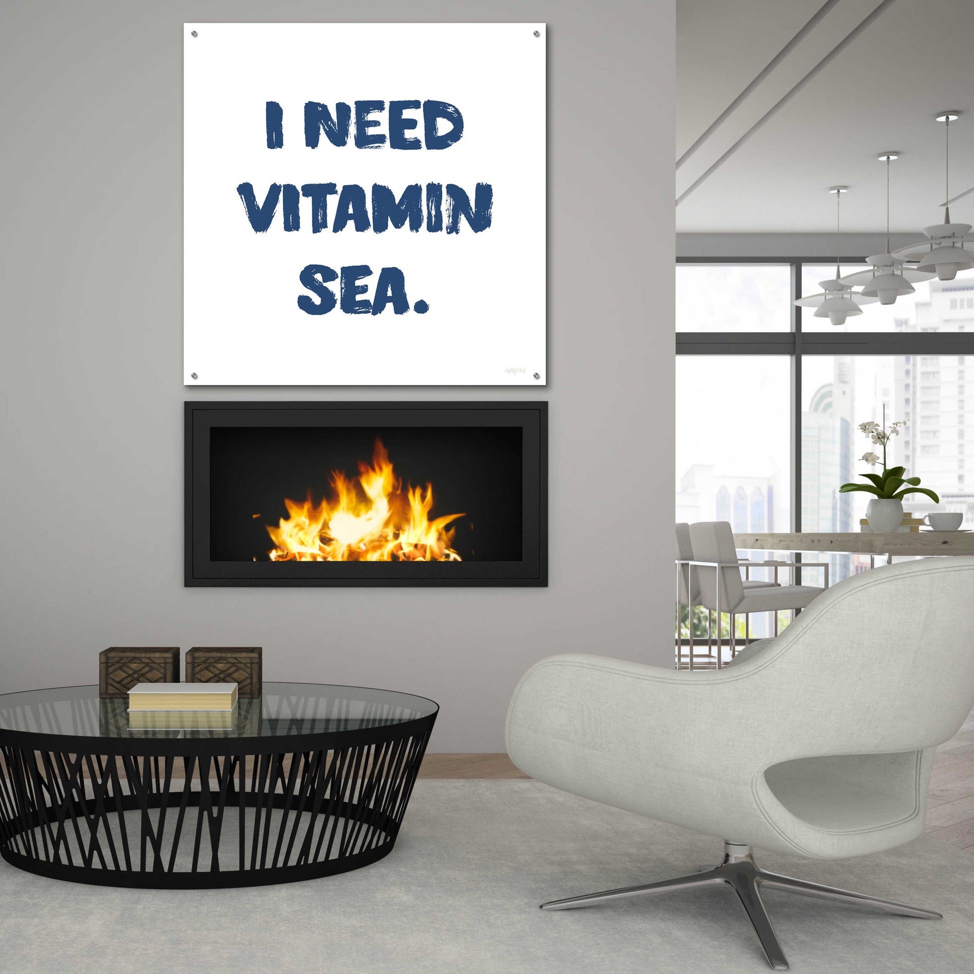 Epic Art 'I Need Vitamin Sea' by Imperfect Dust, Acrylic Glass Wall Art,36x36