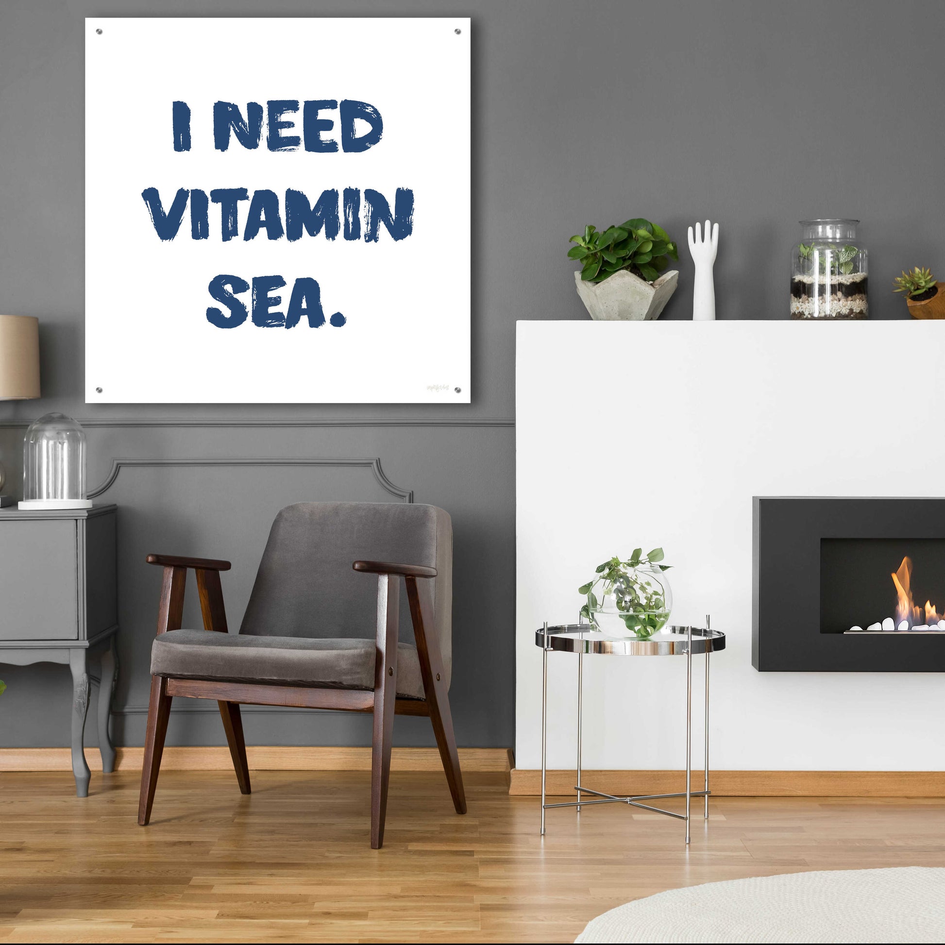 Epic Art 'I Need Vitamin Sea' by Imperfect Dust, Acrylic Glass Wall Art,36x36