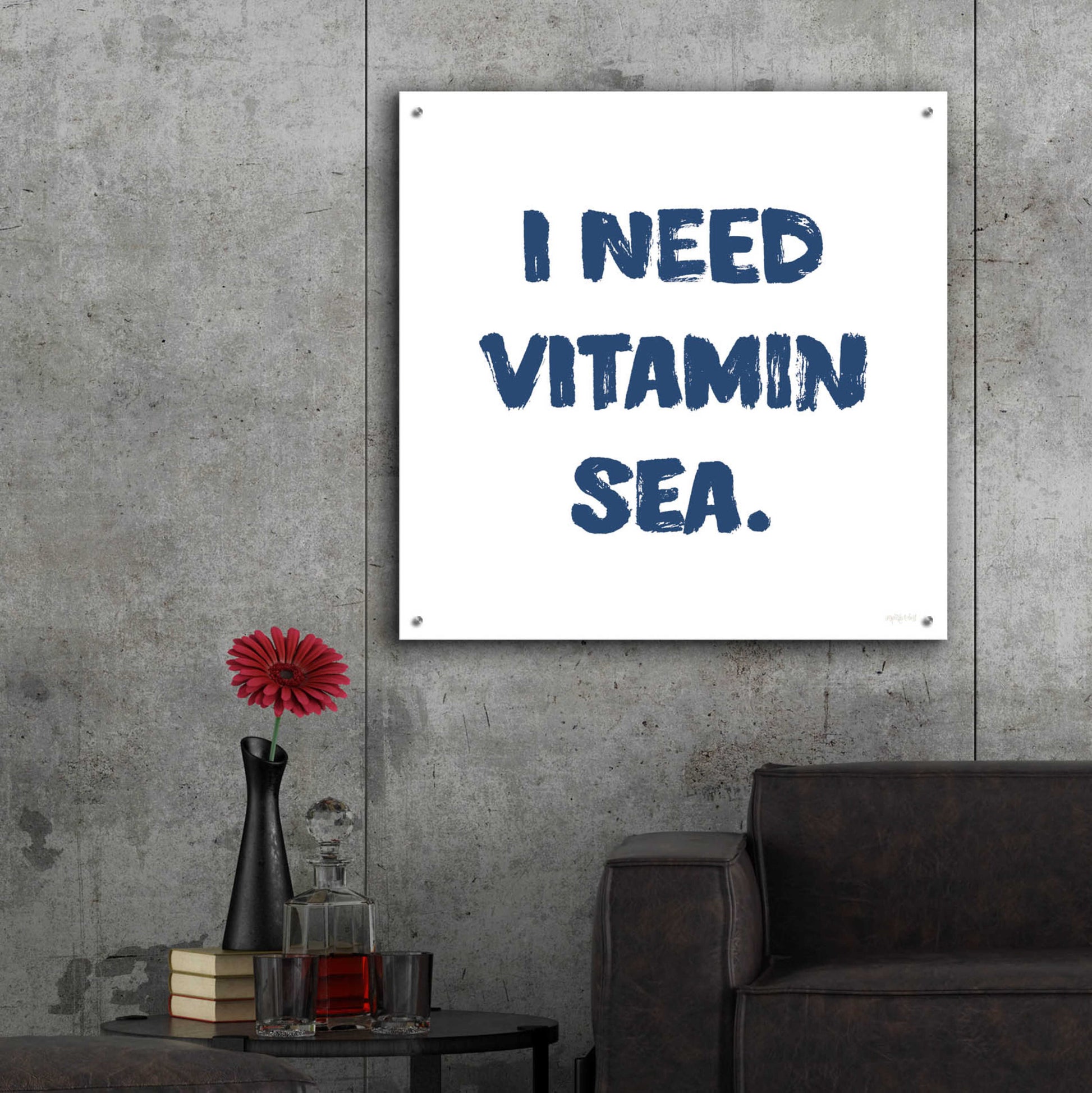 Epic Art 'I Need Vitamin Sea' by Imperfect Dust, Acrylic Glass Wall Art,36x36