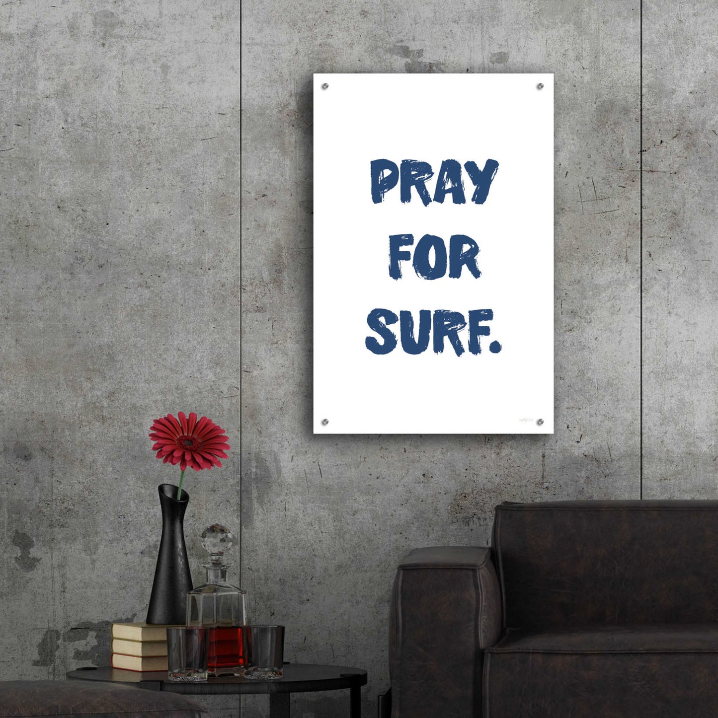 Epic Art 'Pray For Surf' by Imperfect Dust, Acrylic Glass Wall Art,24x36