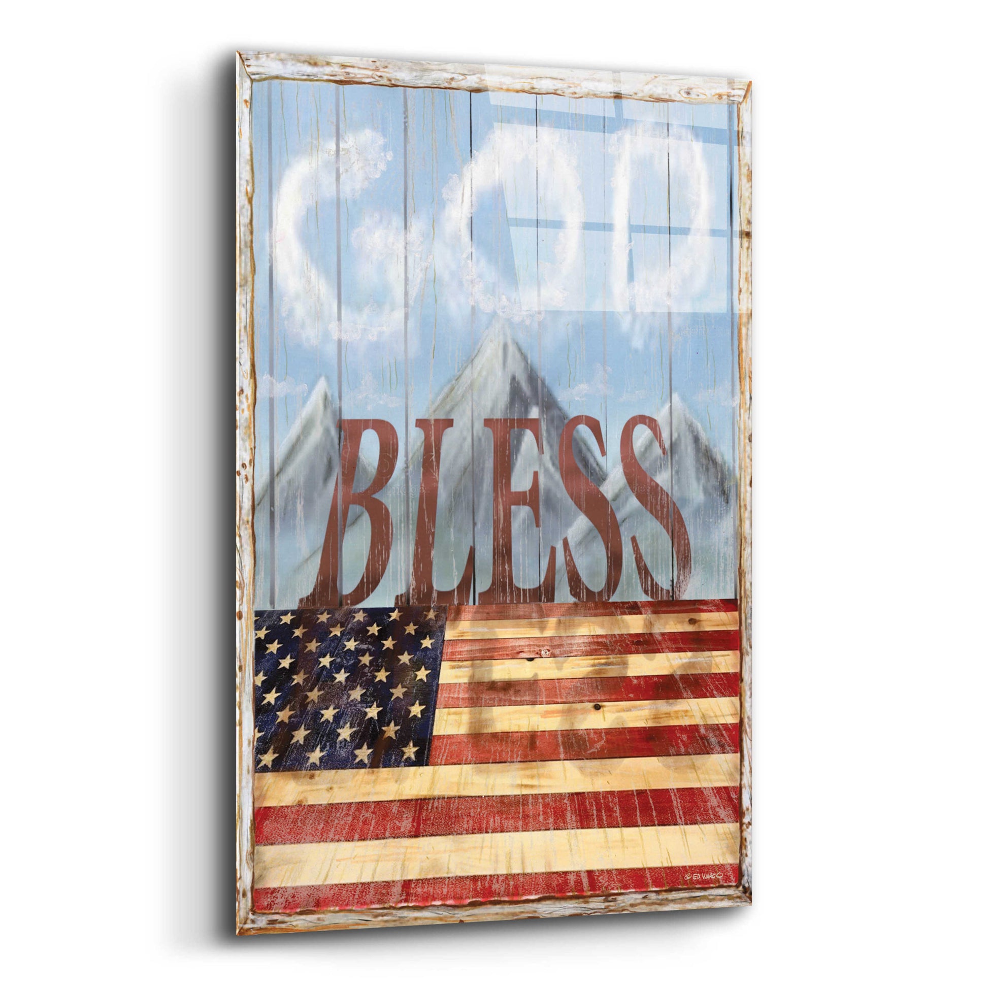 Epic Art 'God Bless America' by Ed Wargo, Acrylic Glass Wall Art,12x16