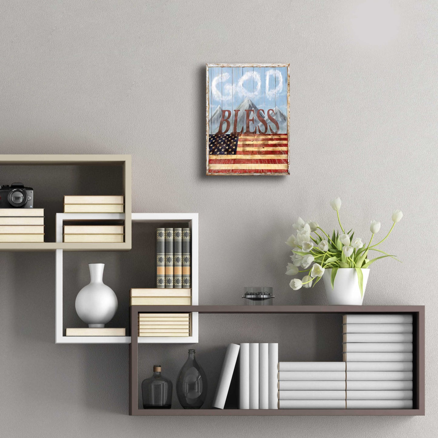 Epic Art 'God Bless America' by Ed Wargo, Acrylic Glass Wall Art,12x16