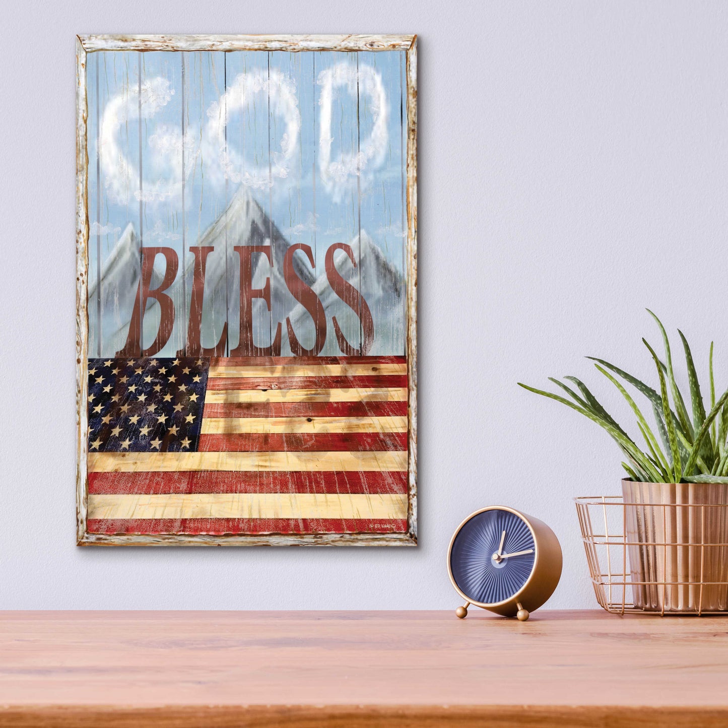 Epic Art 'God Bless America' by Ed Wargo, Acrylic Glass Wall Art,12x16