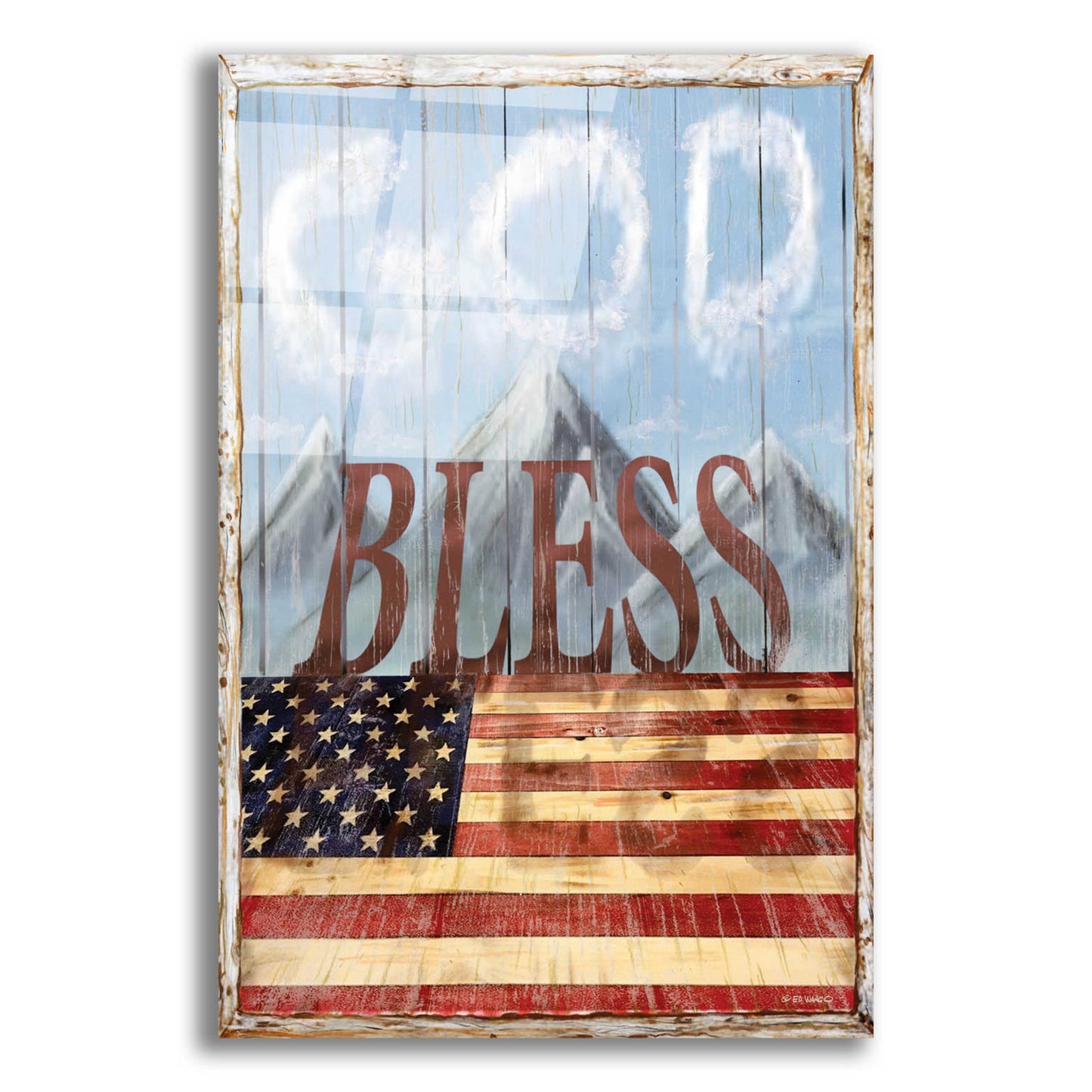 Epic Art 'God Bless America' by Ed Wargo, Acrylic Glass Wall Art,12x16