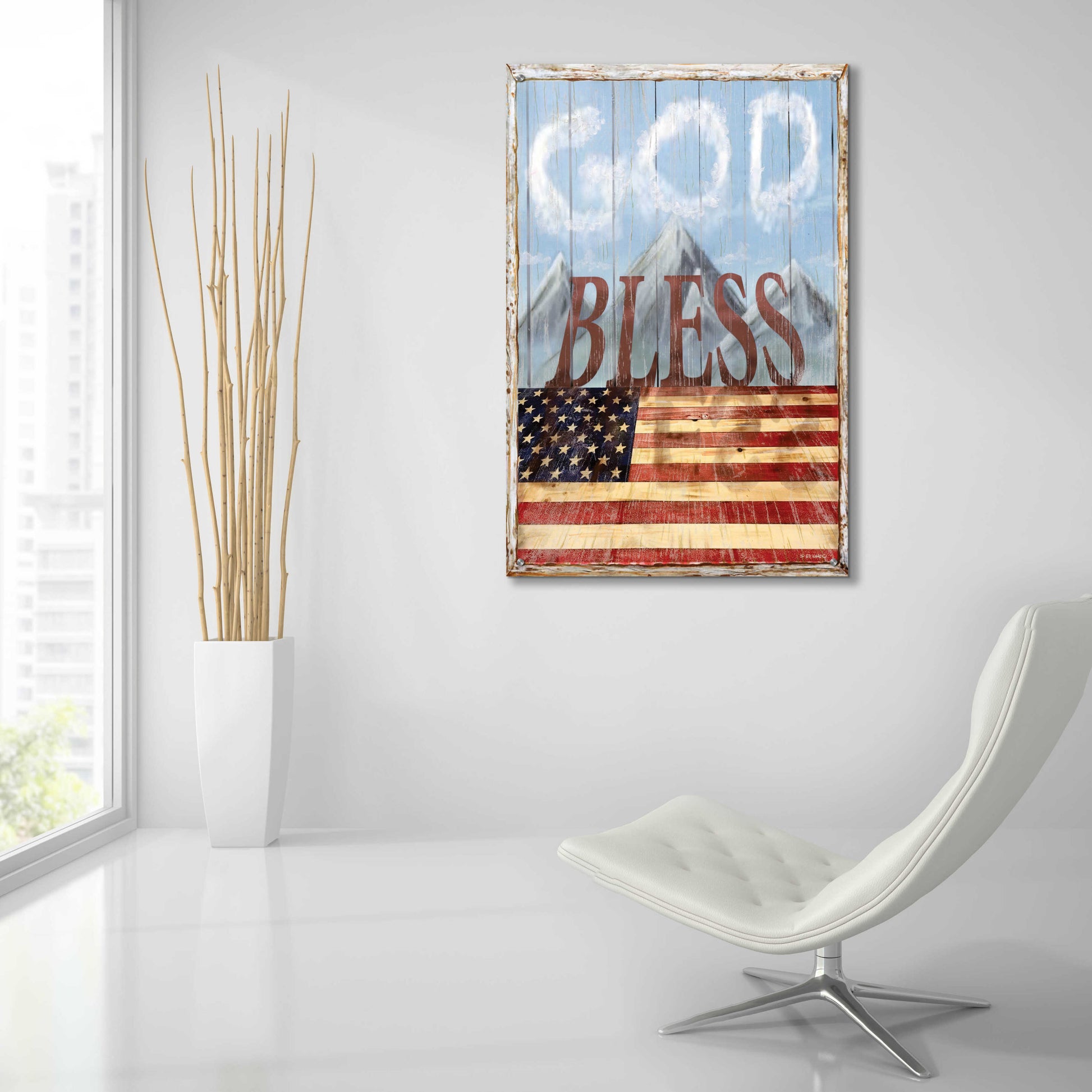 Epic Art 'God Bless America' by Ed Wargo, Acrylic Glass Wall Art,24x36