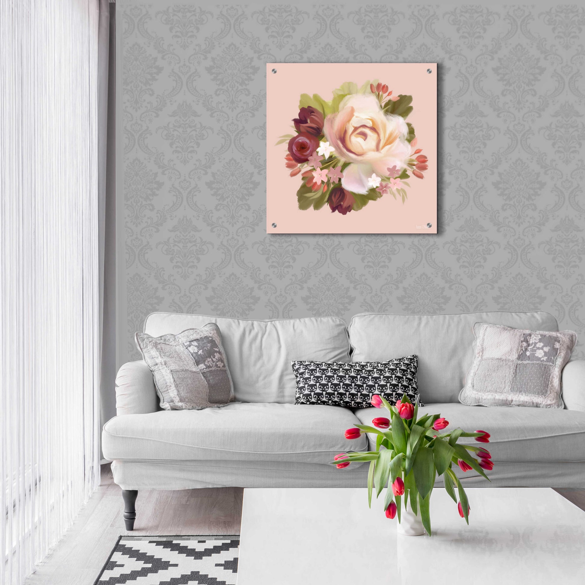 Epic Art 'Blush Blossoms' by House Fenway, Acrylic Glass Wall Art,24x24