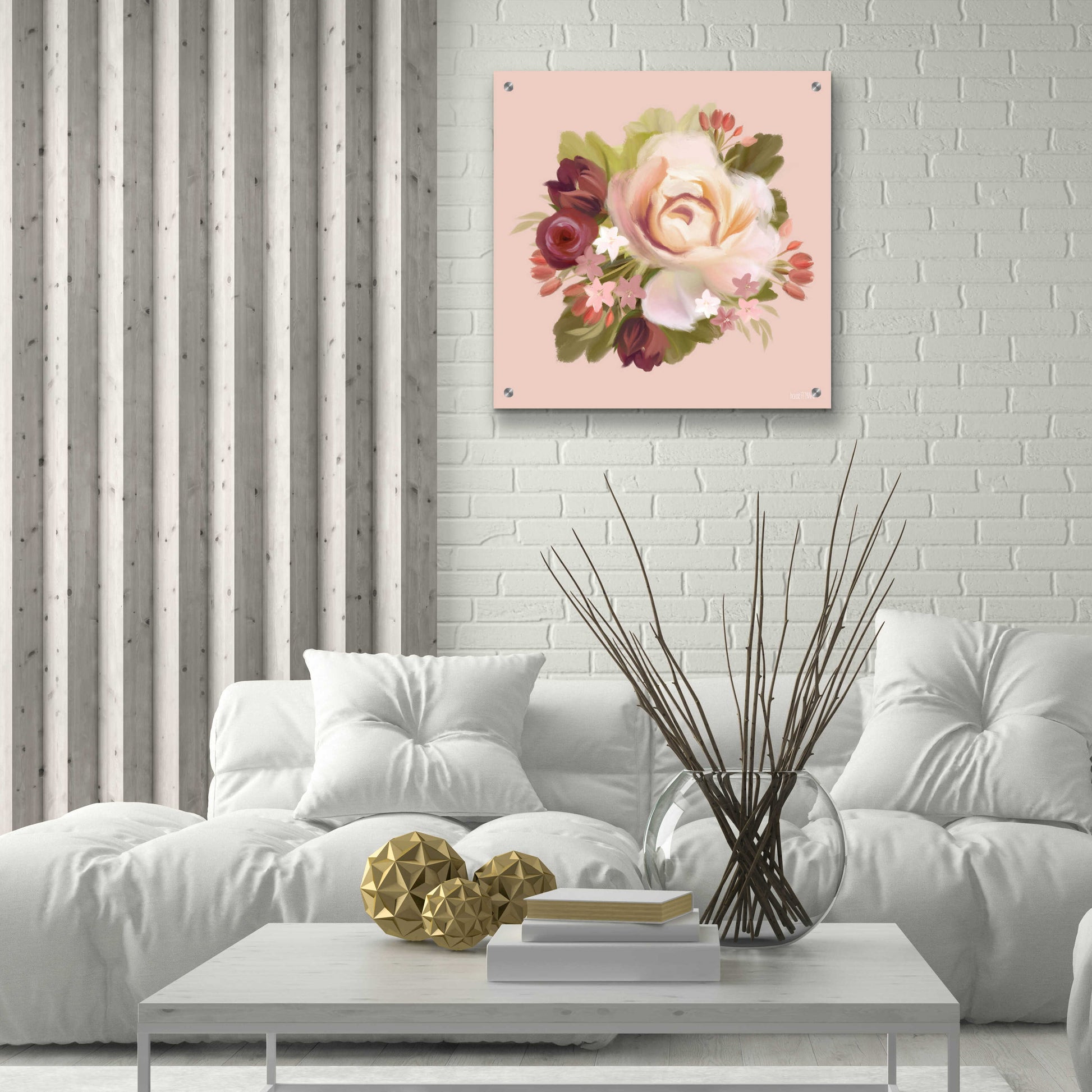 Epic Art 'Blush Blossoms' by House Fenway, Acrylic Glass Wall Art,24x24