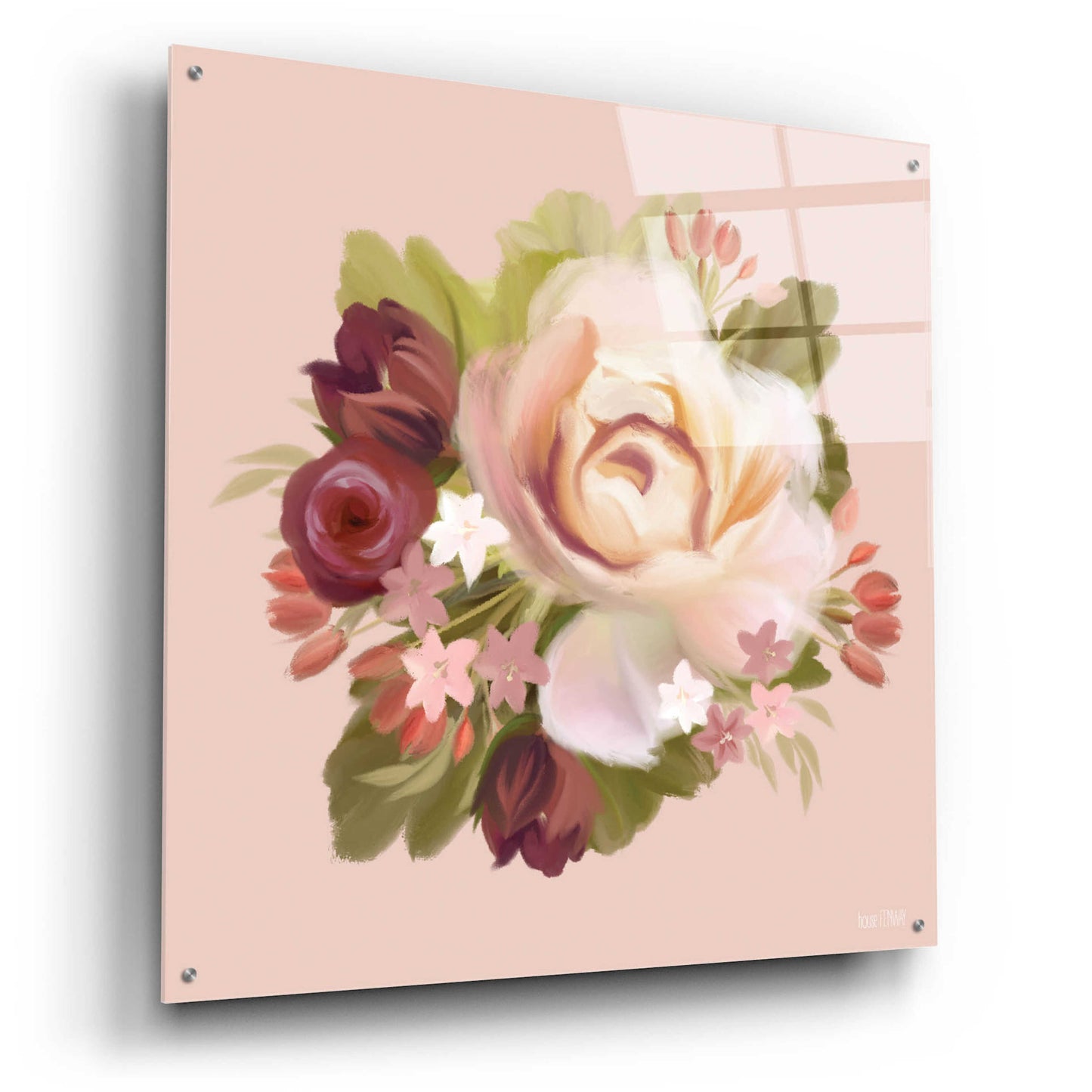 Epic Art 'Blush Blossoms' by House Fenway, Acrylic Glass Wall Art,36x36