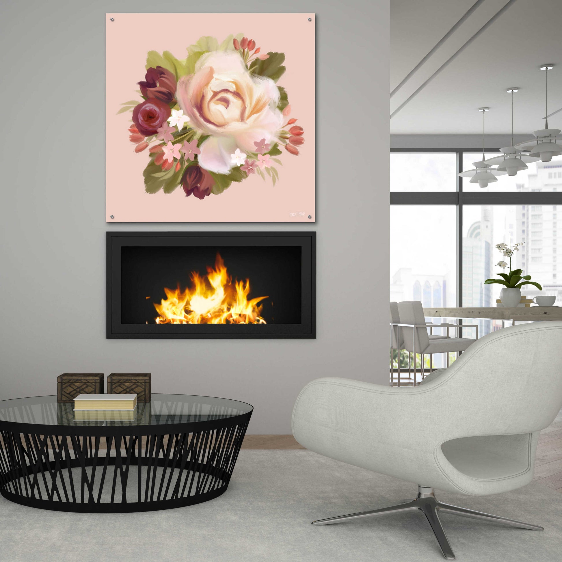 Epic Art 'Blush Blossoms' by House Fenway, Acrylic Glass Wall Art,36x36