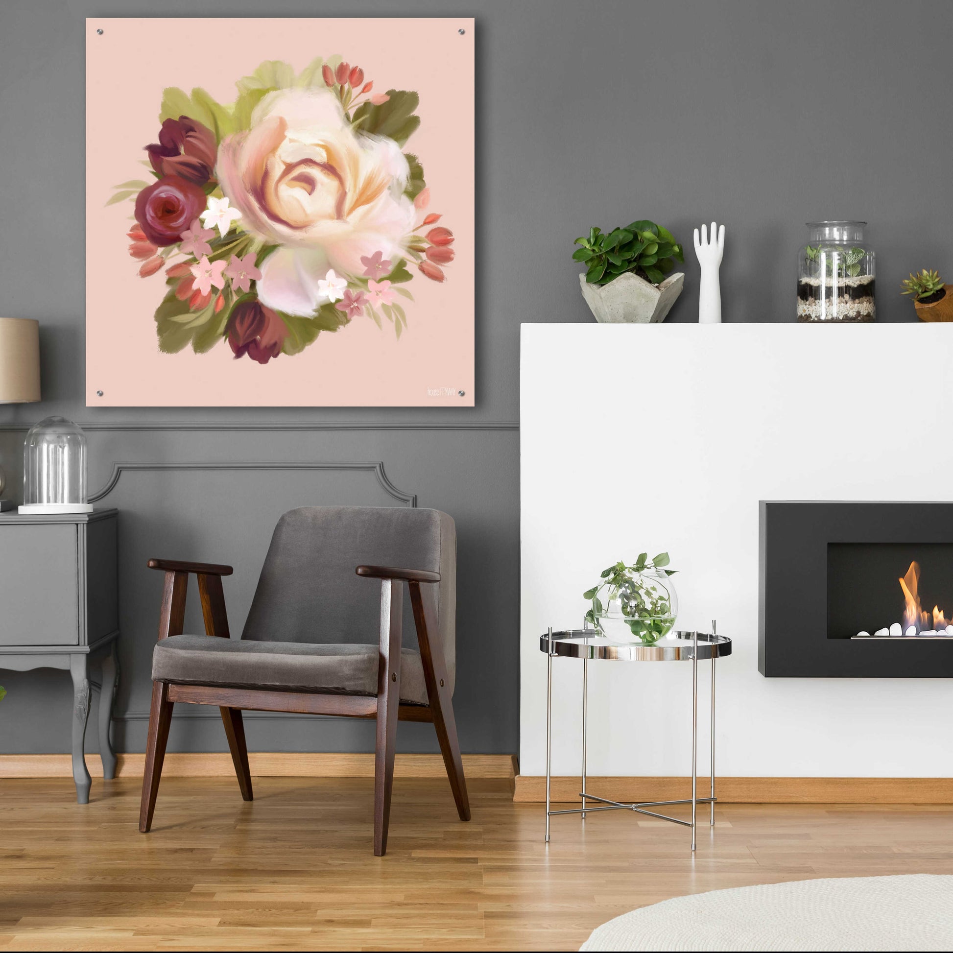 Epic Art 'Blush Blossoms' by House Fenway, Acrylic Glass Wall Art,36x36