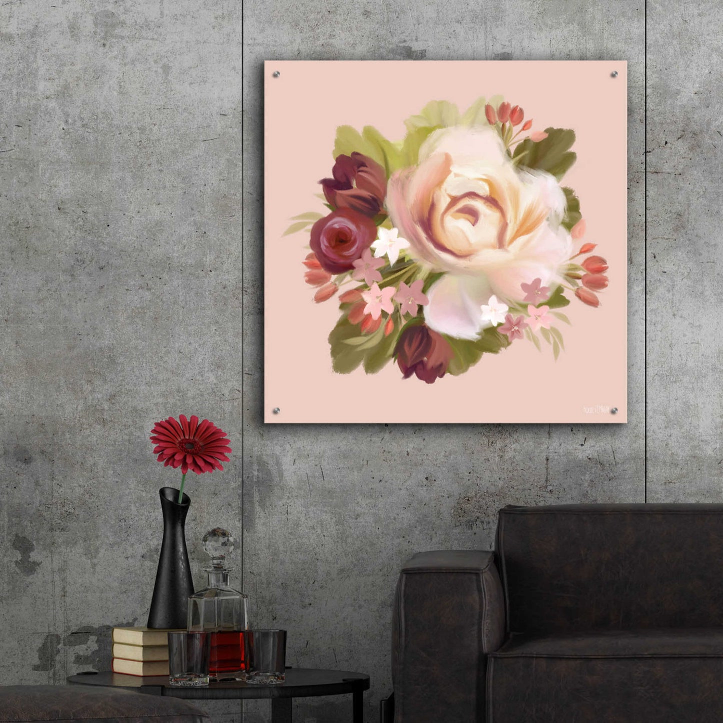 Epic Art 'Blush Blossoms' by House Fenway, Acrylic Glass Wall Art,36x36