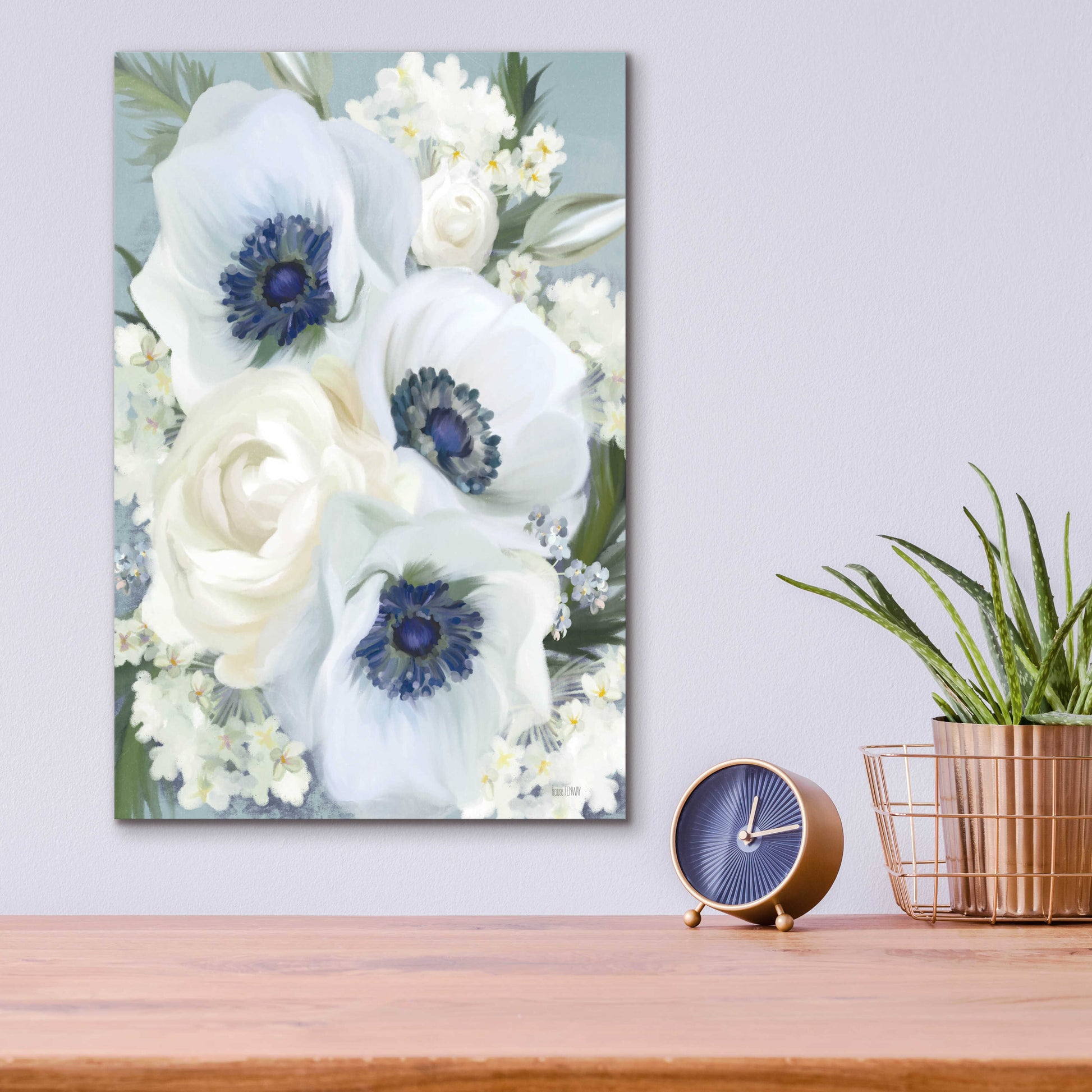 Epic Art 'Anemones in Blue I' by House Fenway, Acrylic Glass Wall Art,12x16