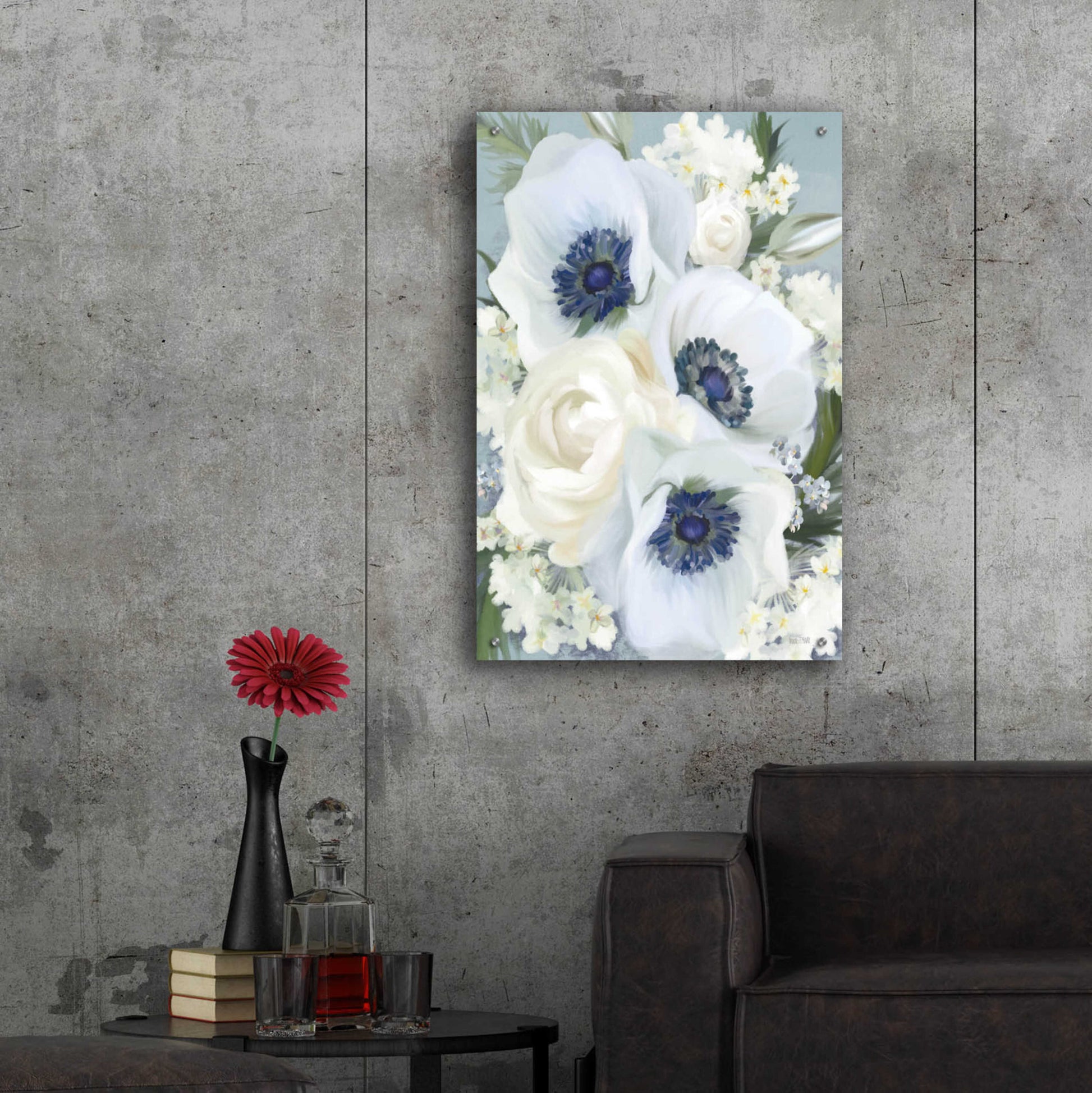 Epic Art 'Anemones in Blue I' by House Fenway, Acrylic Glass Wall Art,24x36