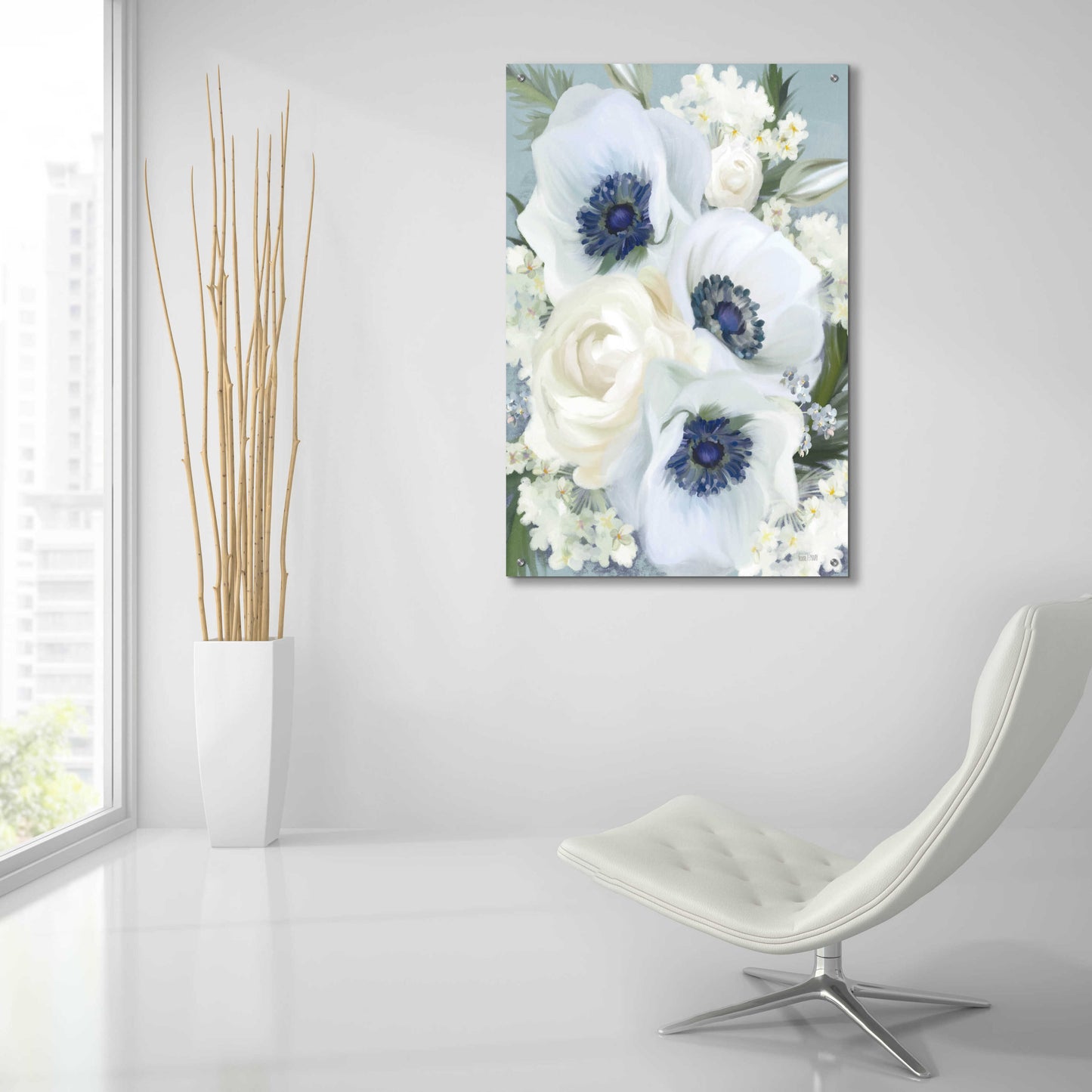 Epic Art 'Anemones in Blue I' by House Fenway, Acrylic Glass Wall Art,24x36