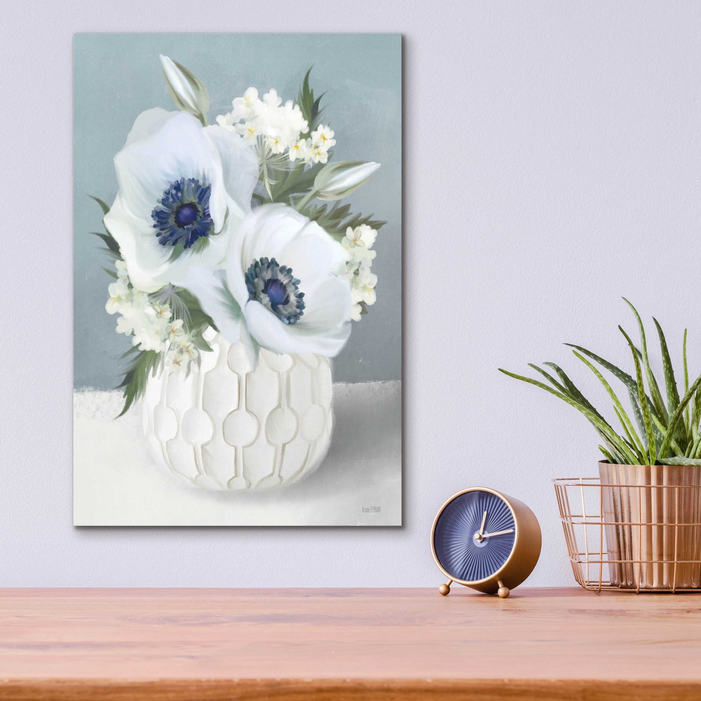 Epic Art 'Anemones in Blue II' by House Fenway, Acrylic Glass Wall Art,12x16