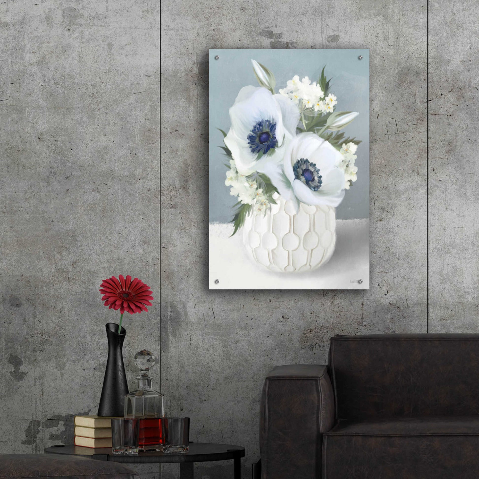 Epic Art 'Anemones in Blue II' by House Fenway, Acrylic Glass Wall Art,24x36