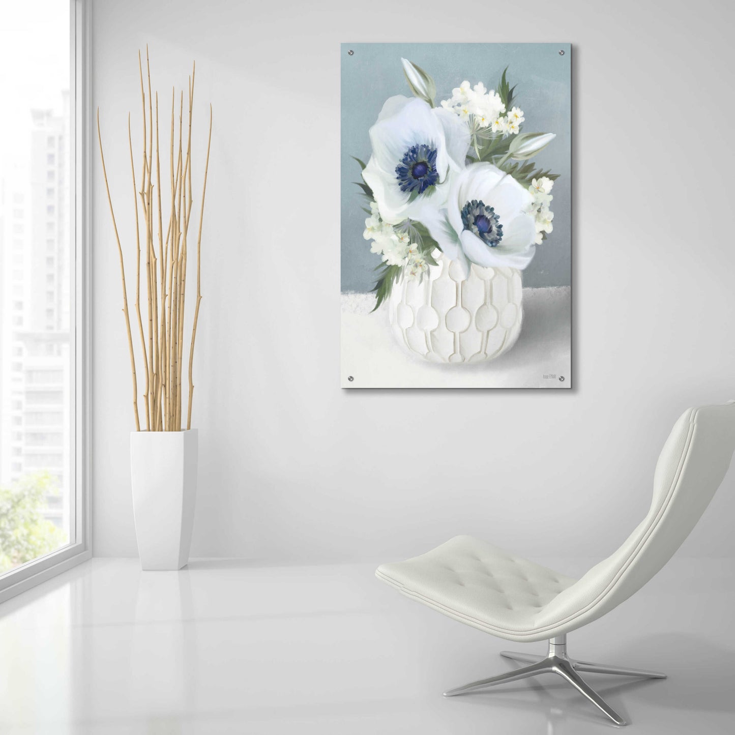 Epic Art 'Anemones in Blue II' by House Fenway, Acrylic Glass Wall Art,24x36