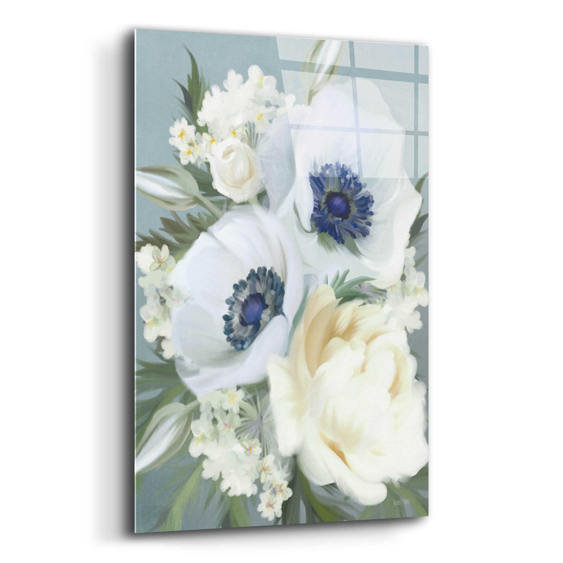 Epic Art 'Anemones in Blue III' by House Fenway, Acrylic Glass Wall Art,12x16